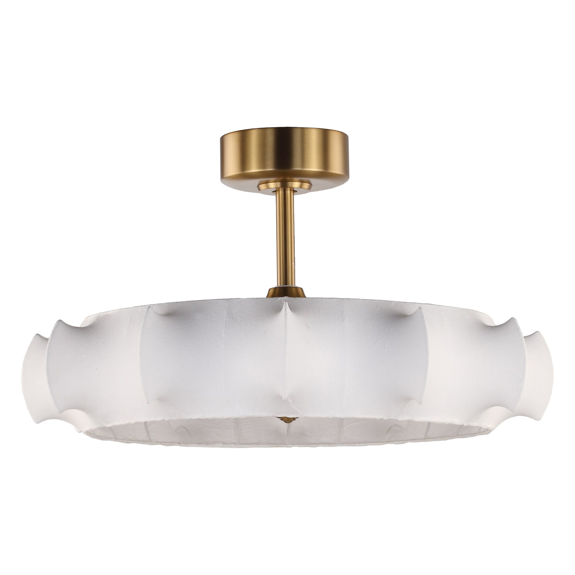 Perimost 30 Inch Electroplated Golden Downrod Mount Luxury Fandelier with Light and Remote Control