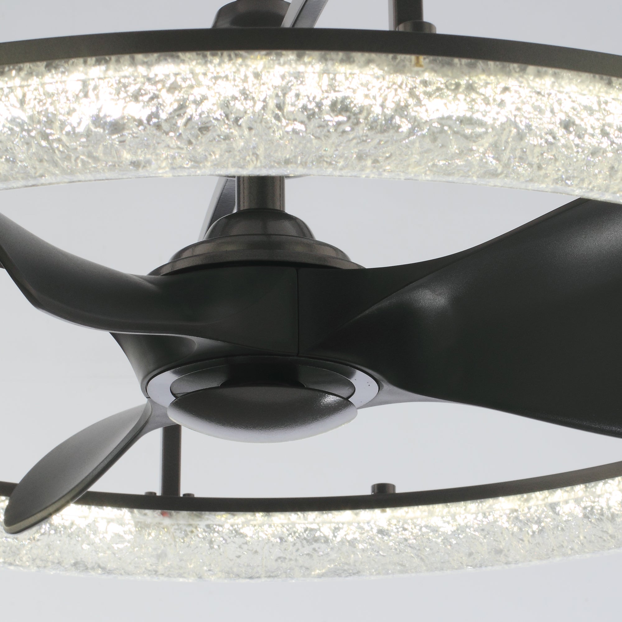 Perimost 32 Inch Black Downrod Mount Luxury Fandelier with Light and Remote Control