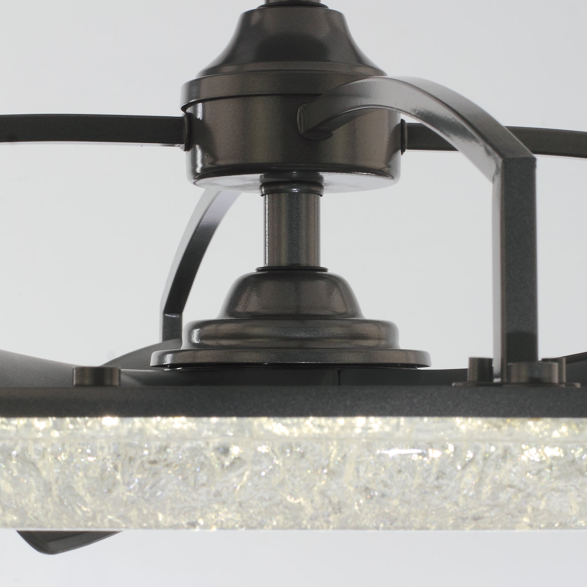 Perimost 32 Inch Black Downrod Mount Luxury Fandelier with Light and Remote Control