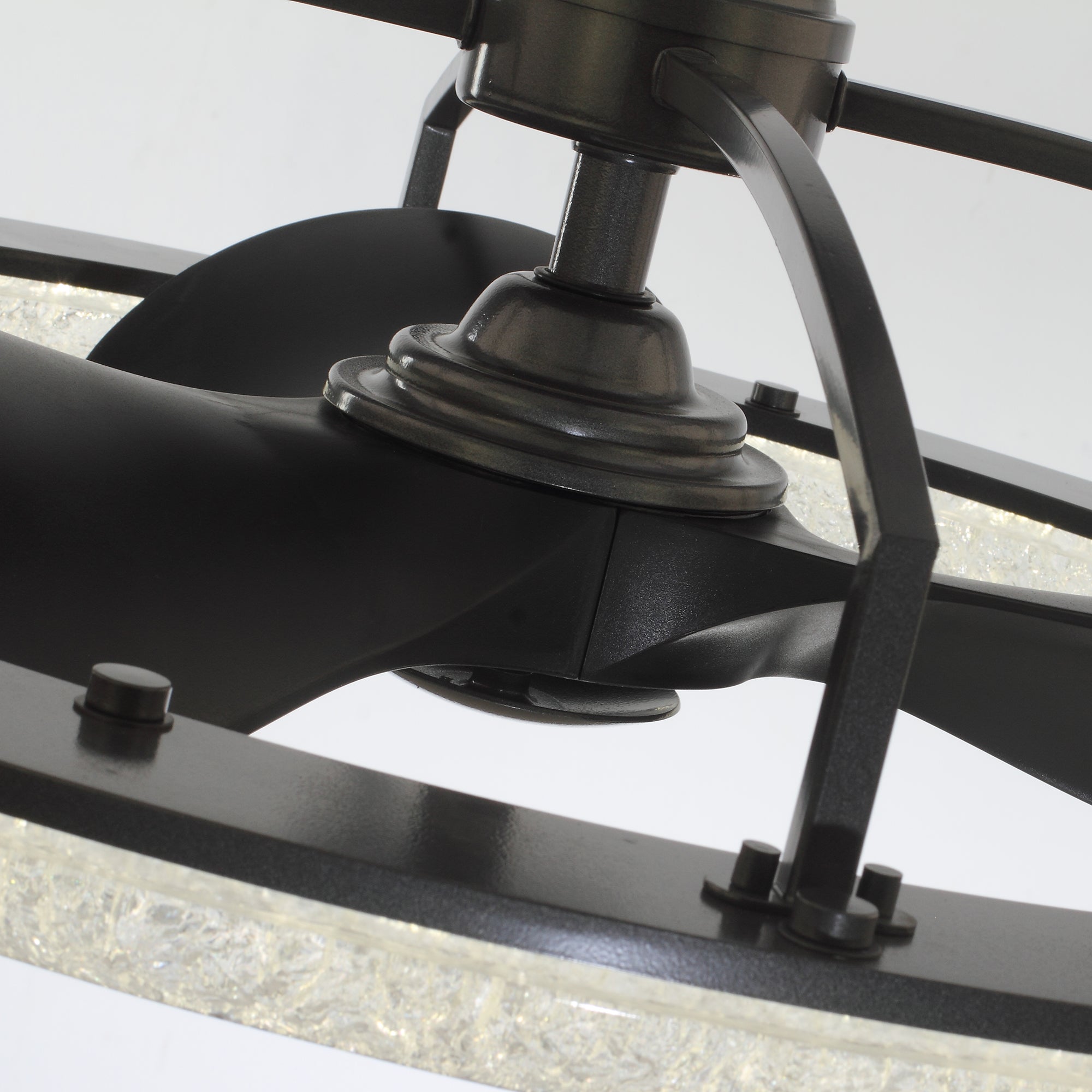 Perimost 32 Inch Black Downrod Mount Luxury Fandelier with Light and Remote Control