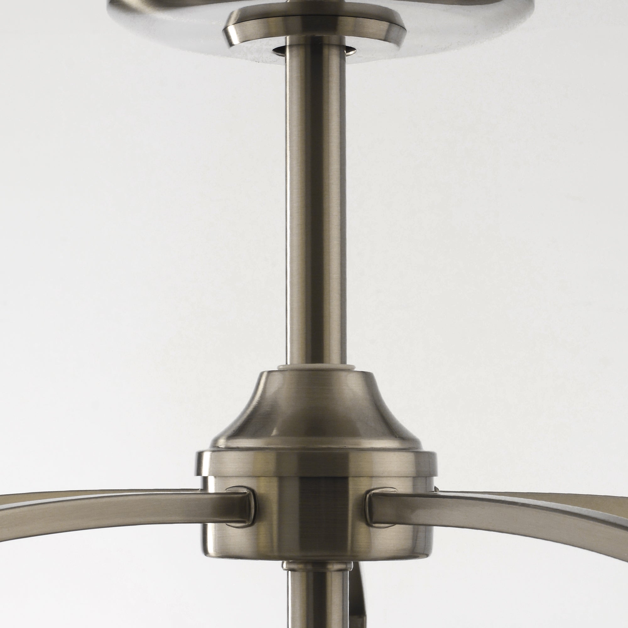 Perimost 33 Inch Satin Nickel Downrod Mount Luxury Fandelier with Light and Remote Control