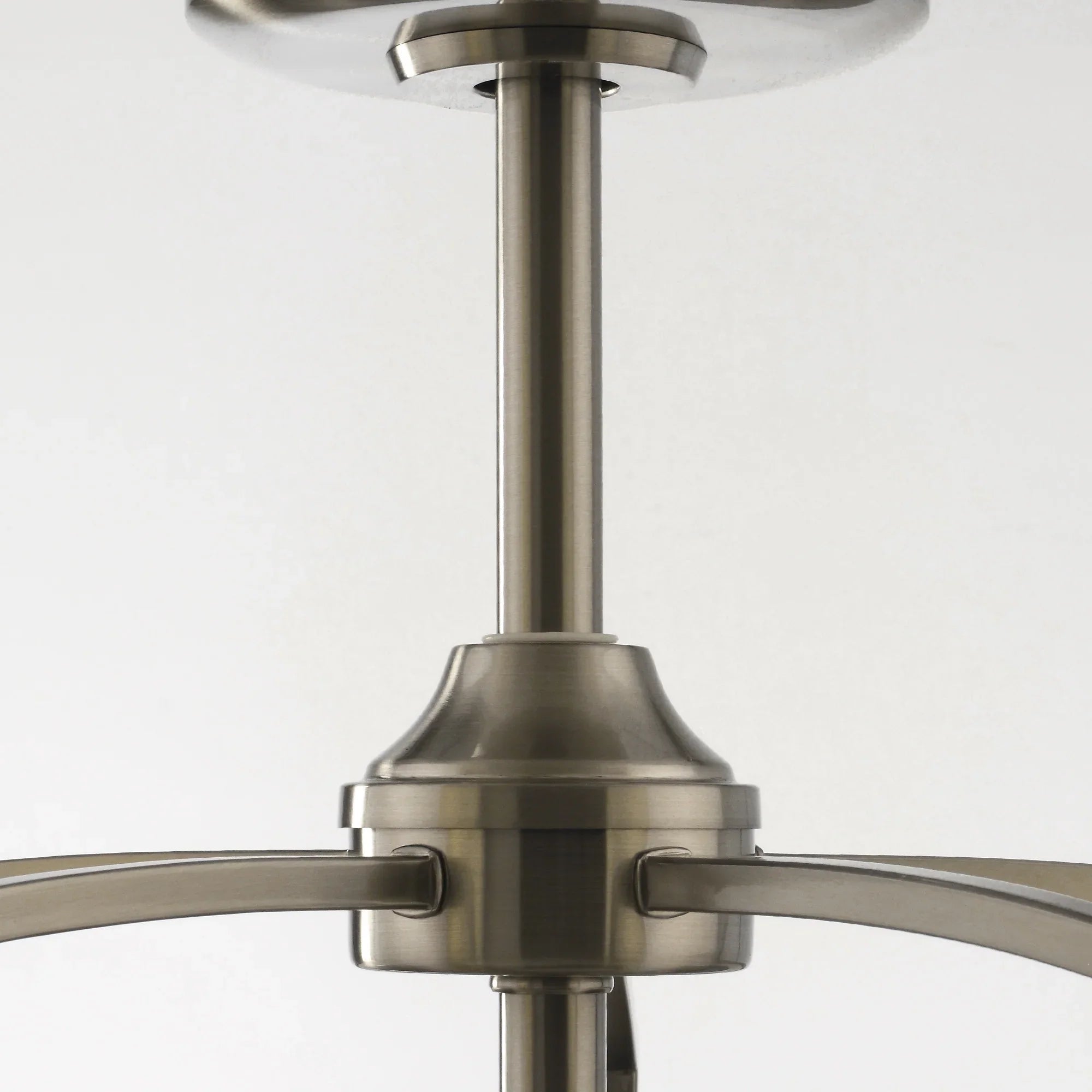 Perimost 33 Inch Satin Nickel Downrod Mount Luxury Fandelier with Light and Remote Control