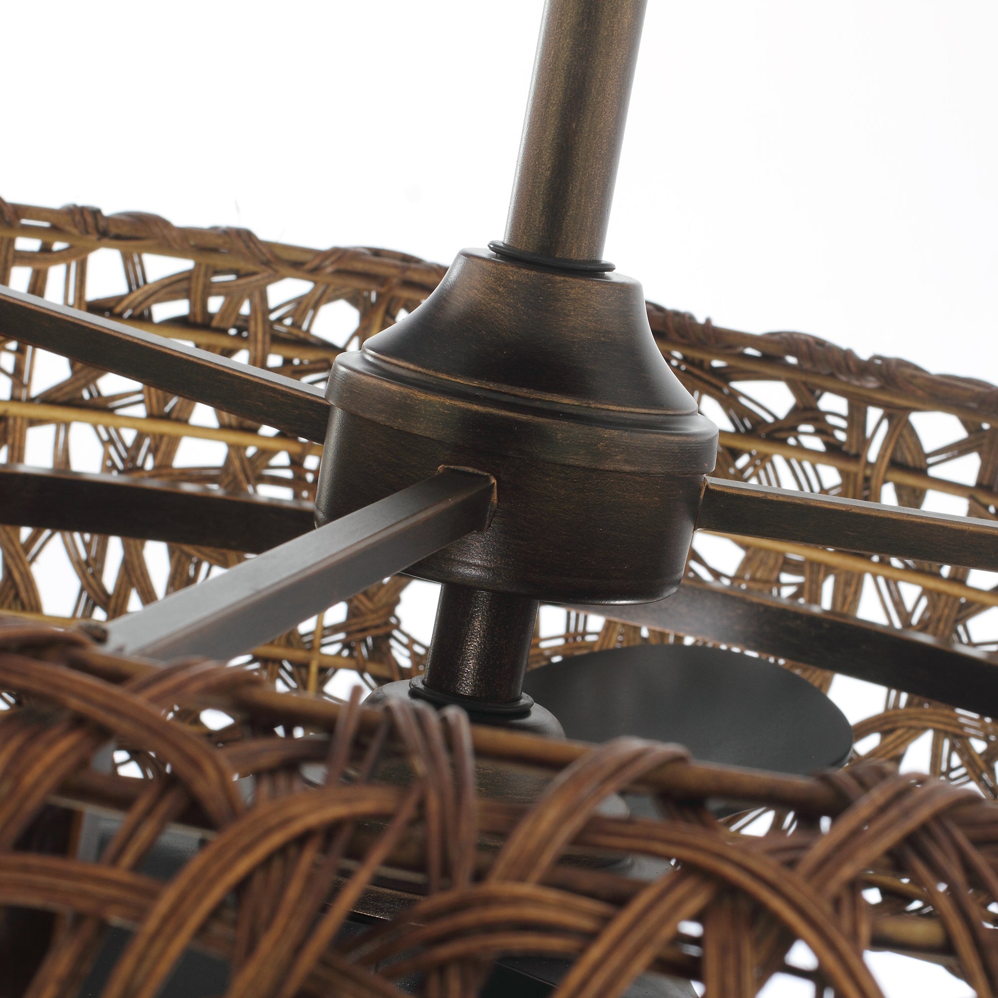 Perimost 35 Inch Golden Bronze Downrod Mount Luxury Fandelier with Light and Remote Control