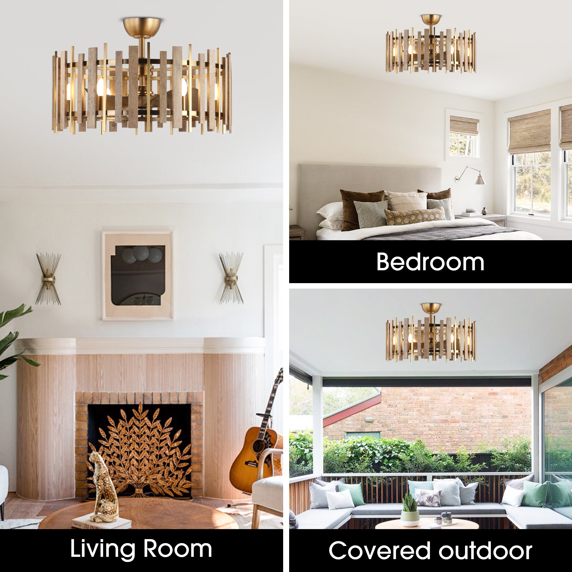 Perimost 31 Inch Electroplated Golden Downrod Mount Luxury Fandelier with Light and Remote Control