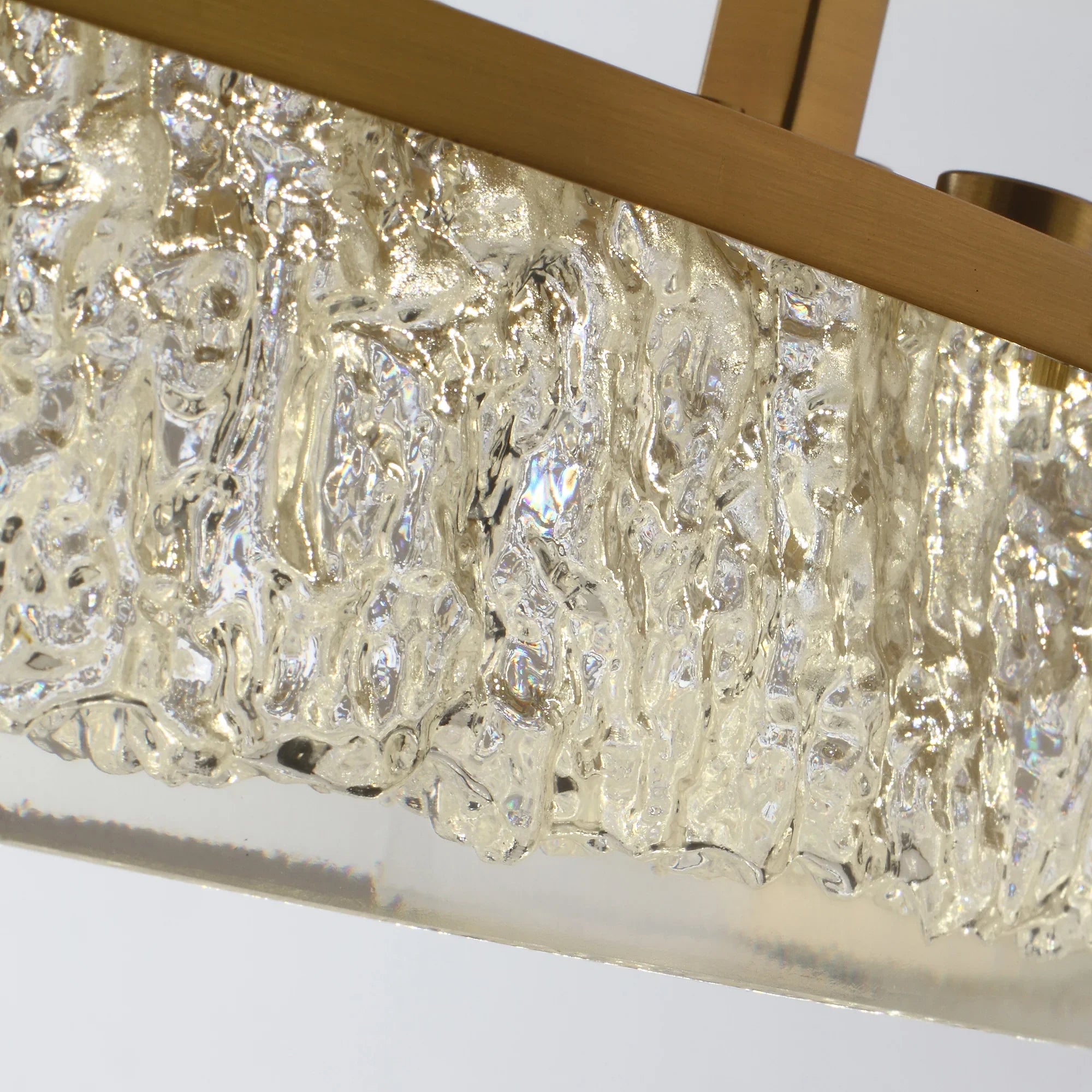 Perimost 32 Inch Andrea Electroplated Golden Luxury LED Fandelier with Remote Control