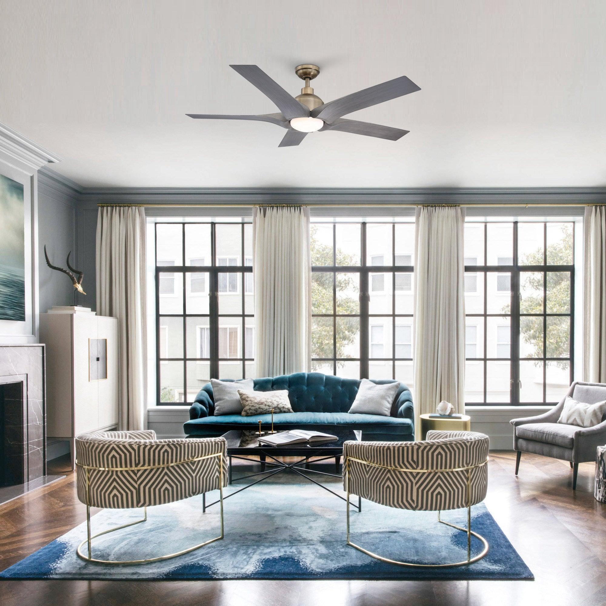 56" Genoa Modern DC Motor Downrod Mount Reversible Ceiling Fan with Lighting and Remote Control - ParrotUncle