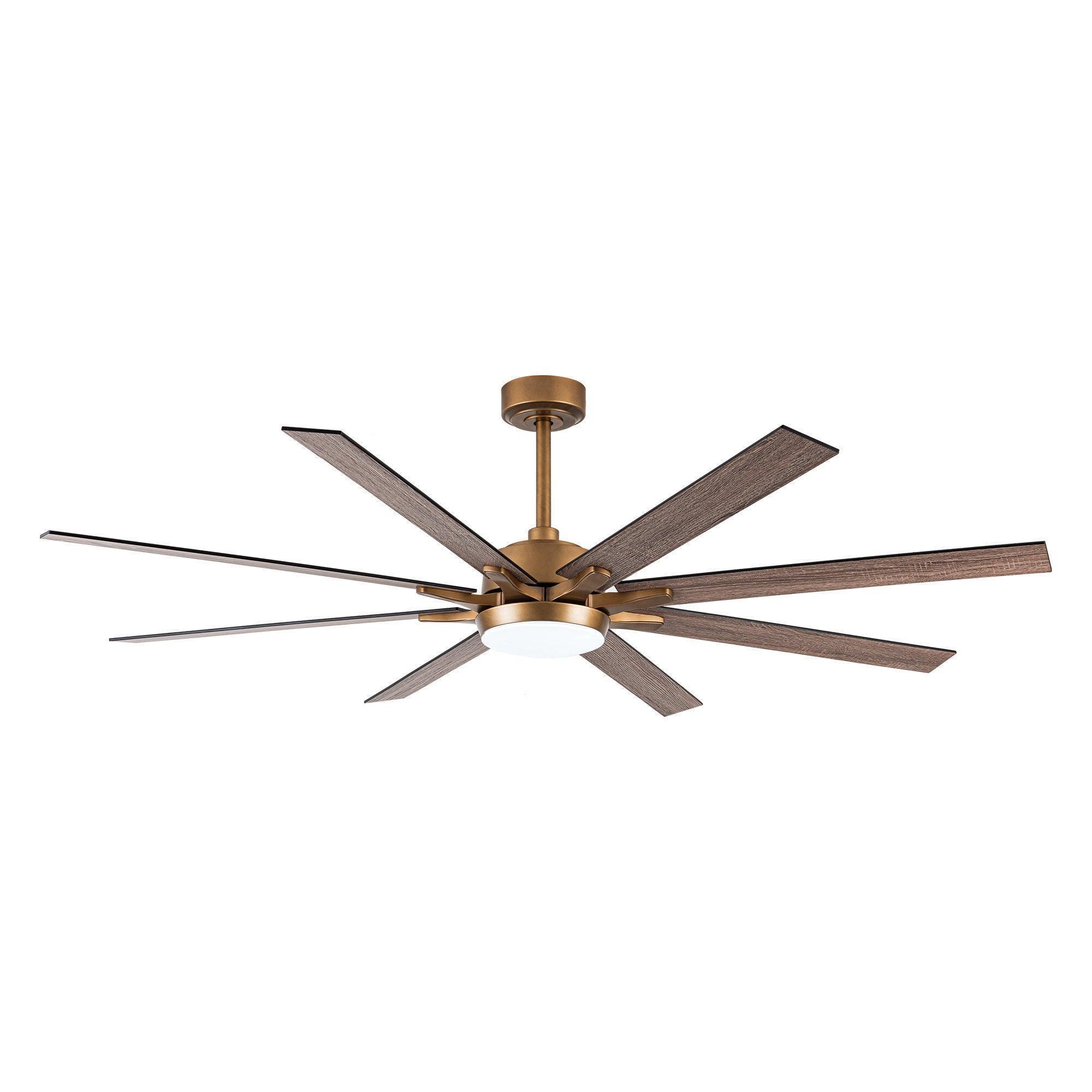 65" Balachandran Industrial Downrod Mount Ceiling Fan with LED Lighting and Remote Control - ParrotUncle