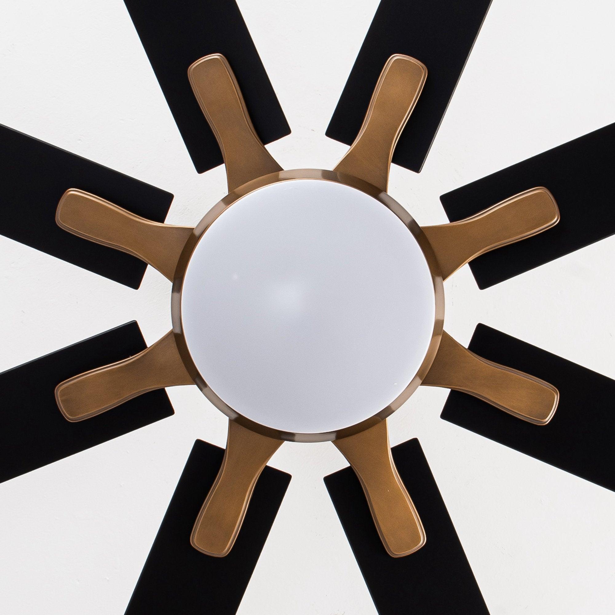 65" Balachandran Industrial Downrod Mount Ceiling Fan with LED Lighting and Remote Control - ParrotUncle