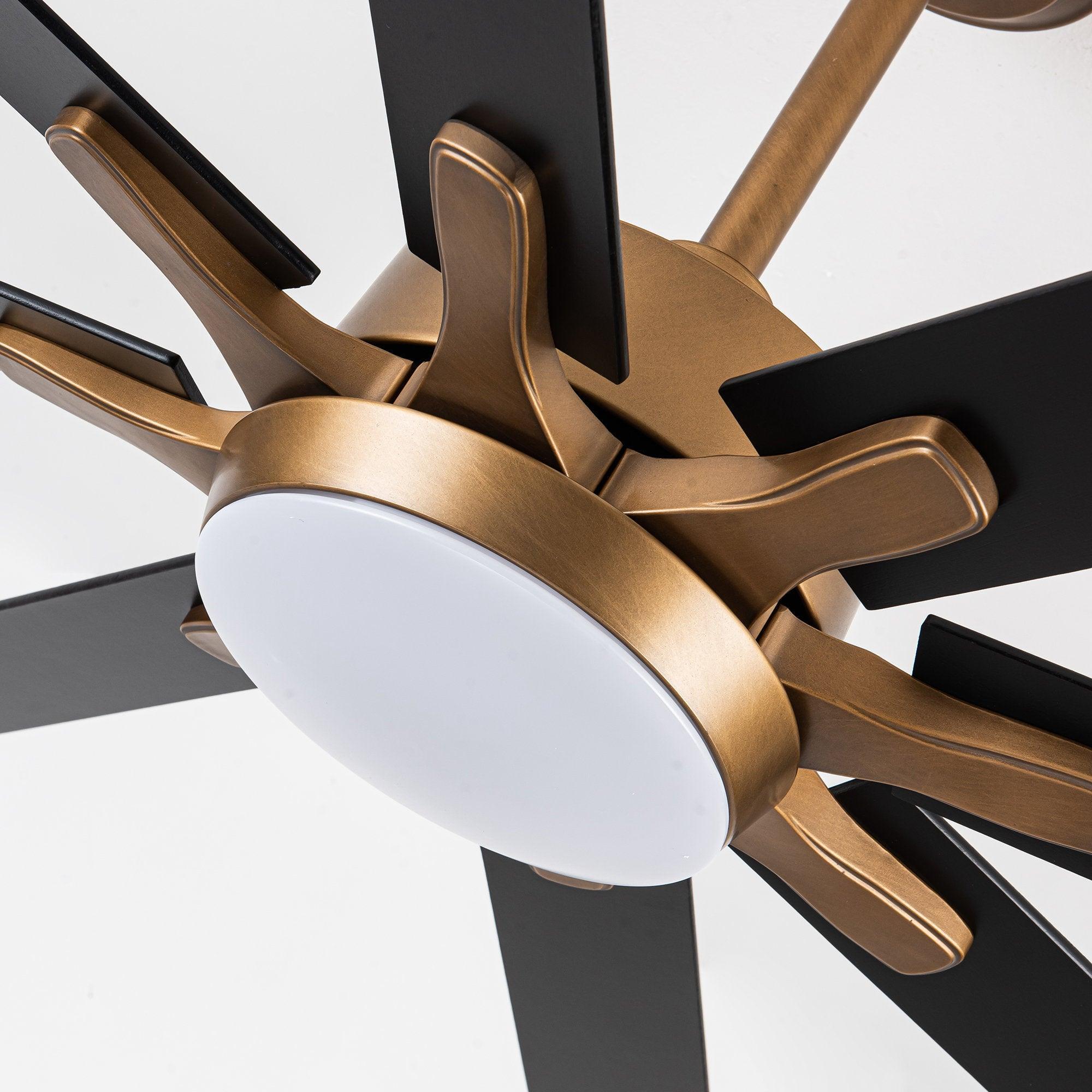 65" Balachandran Industrial Downrod Mount Ceiling Fan with LED Lighting and Remote Control - ParrotUncle