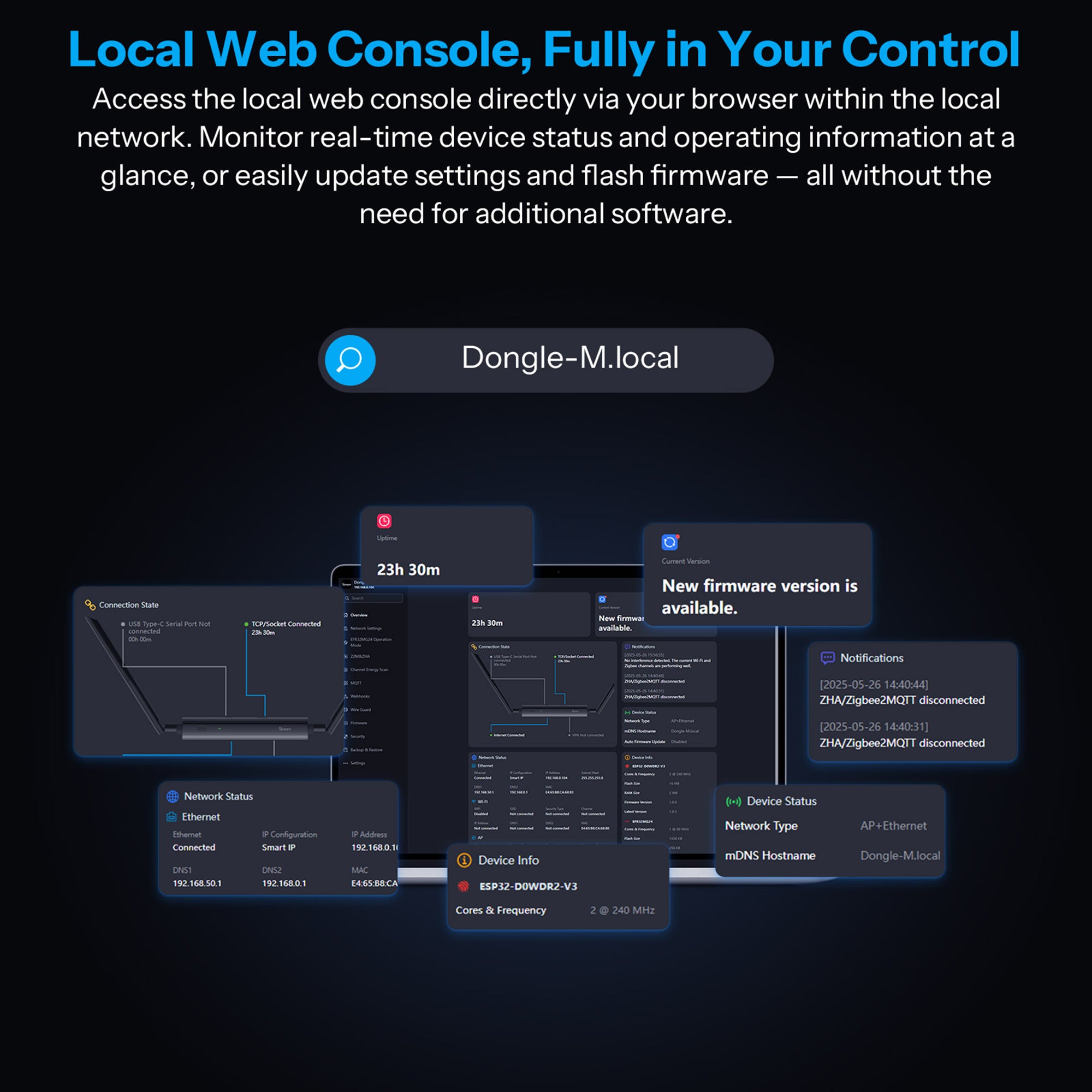 Dongle Max Zigbee Thread PoE Dongle Supports Ethernet, Wi-Fi and USB Connections