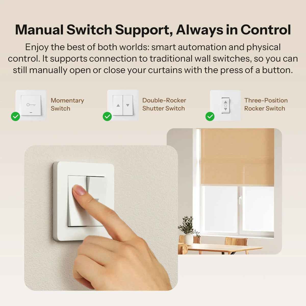 Zigbee MINI-ZBRBS Smart Roller Shutter Switch
