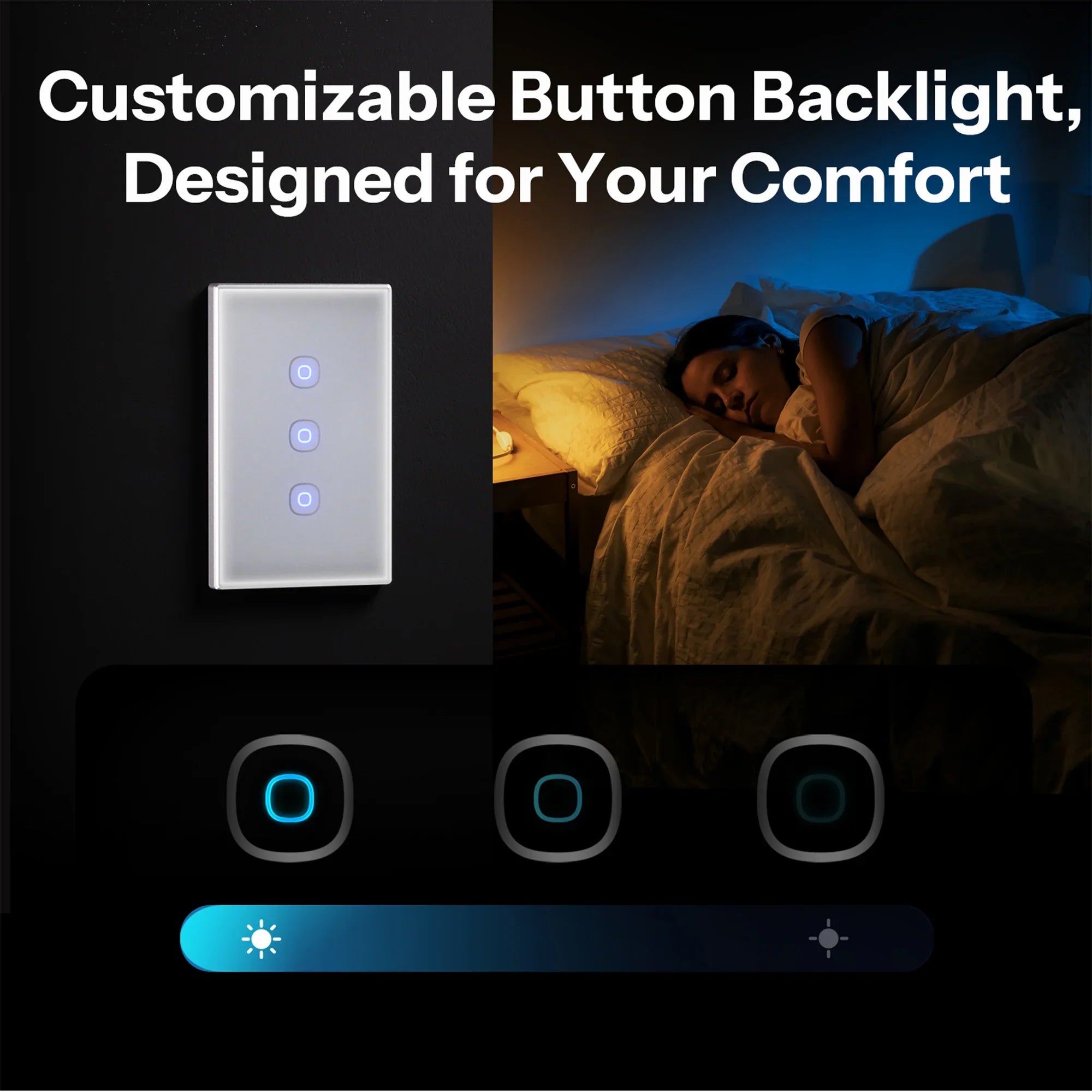 TX Gen2 Smart Touch Wall Switch 1-3 Channel 120-Type Panel