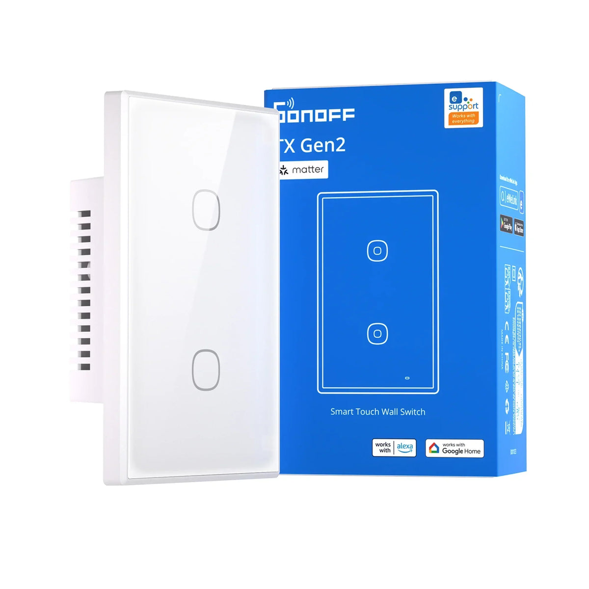 TX Gen2 Smart Touch Wall Switch 1-3 Channel 120-Type Panel