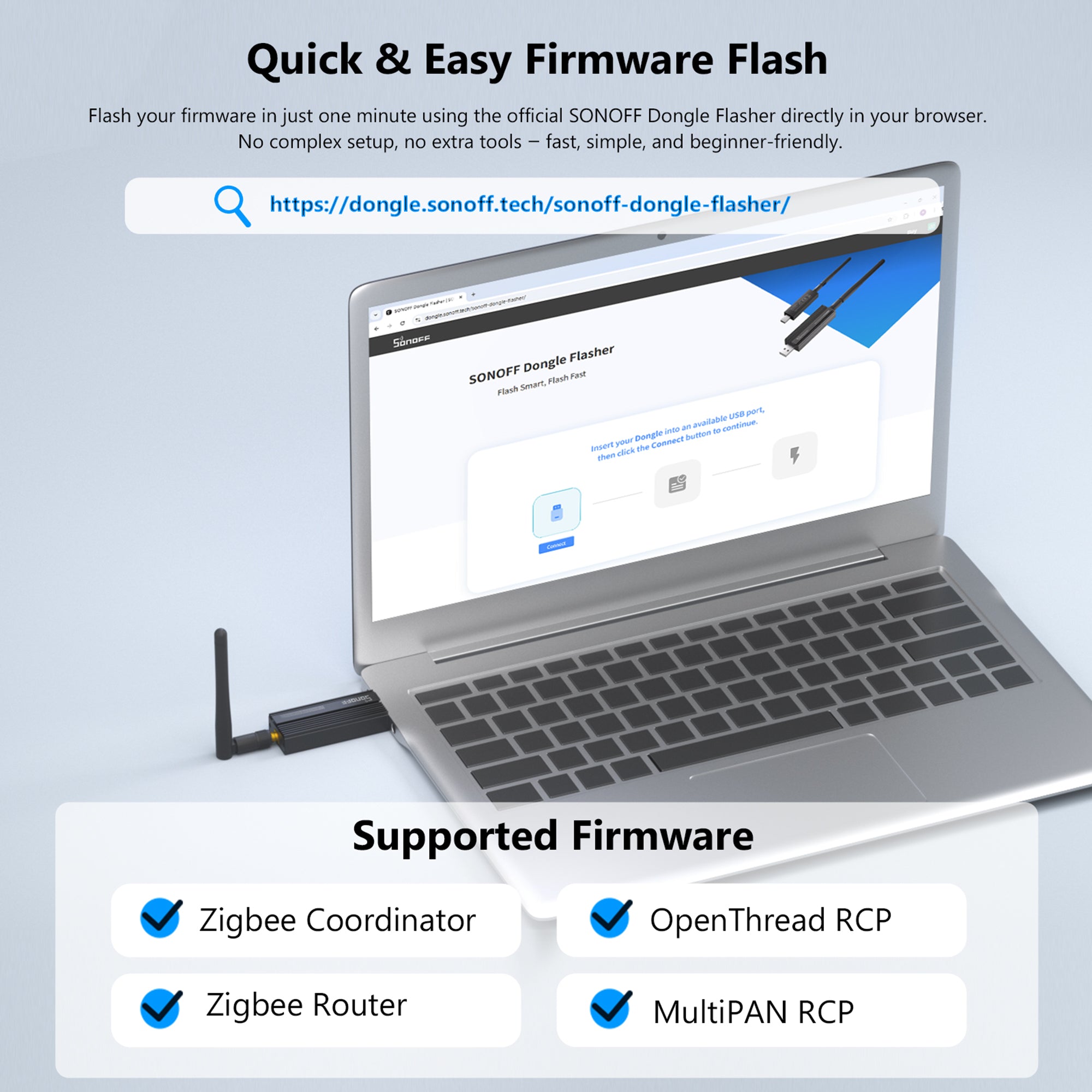 SONOFF Zigbee 3.0 Dongle Plus USB Wi-Fi Adapter Universal Zigbee Gateway