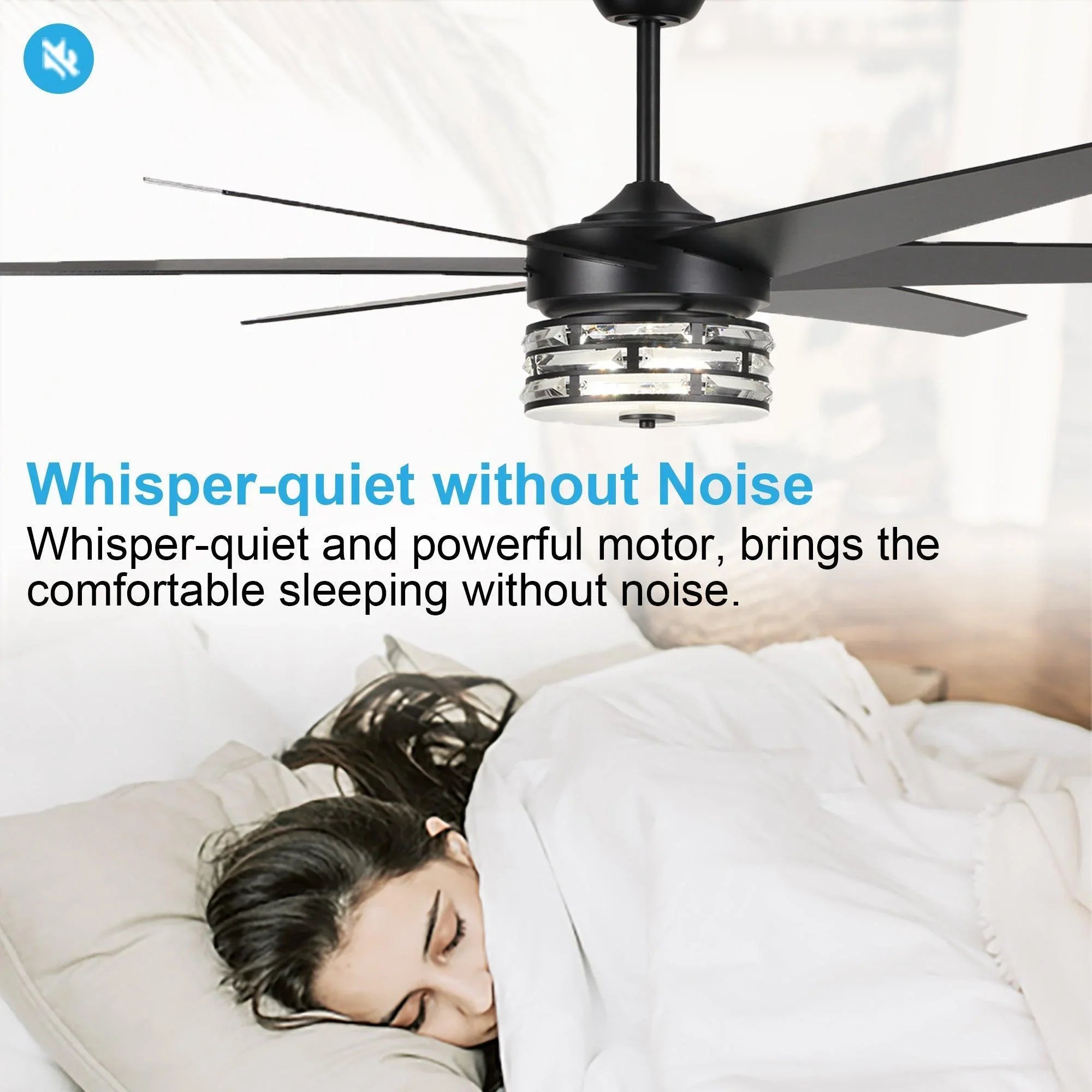 70" Modern DC Motor Downrod Mount Reversible Ceiling Fan with Lighting and Remote Control - ParrotUncle