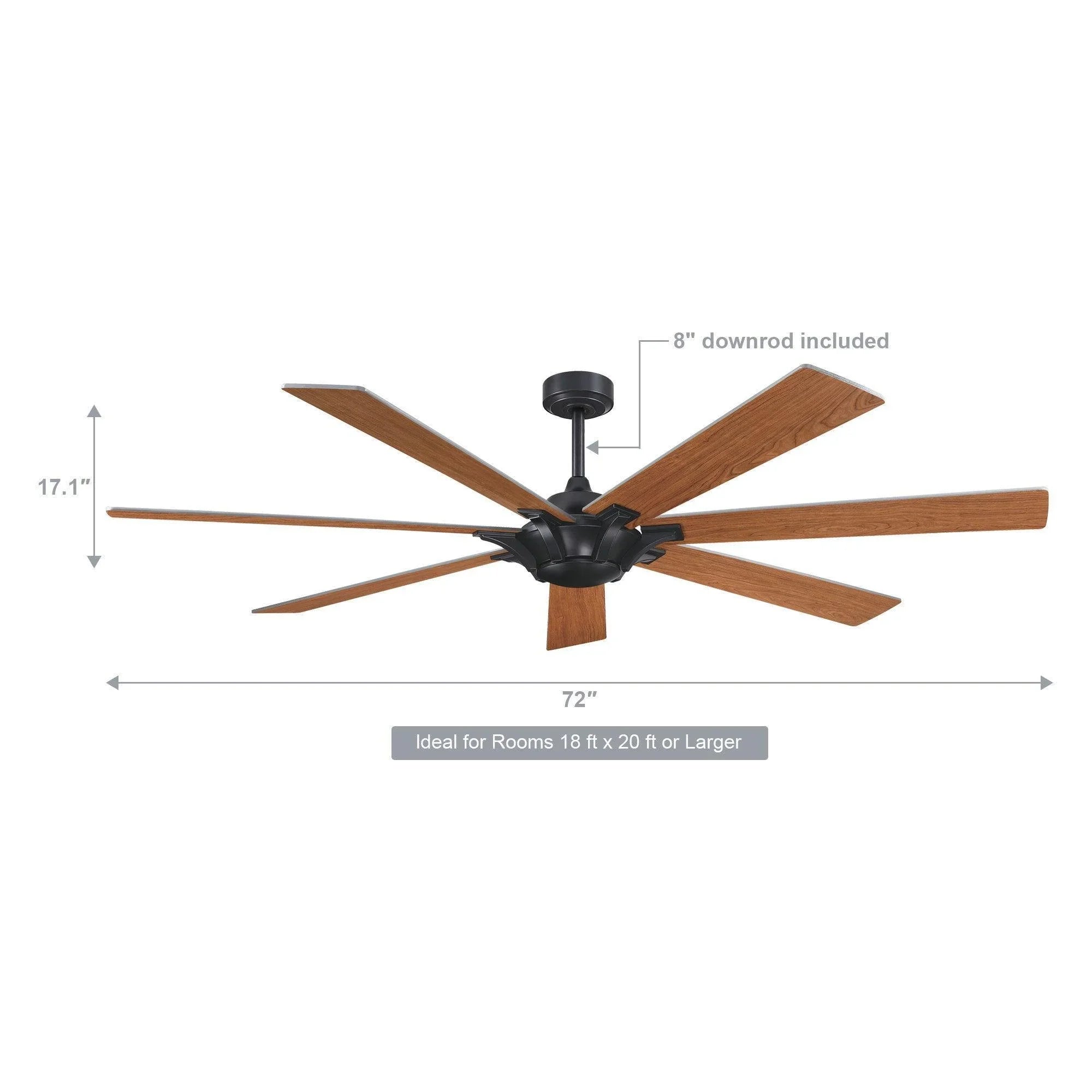 72" Modern DC Motor Brushed Nickel Downrod Mount Reversible Ceiling Fan with Remote Control - ParrotUncle