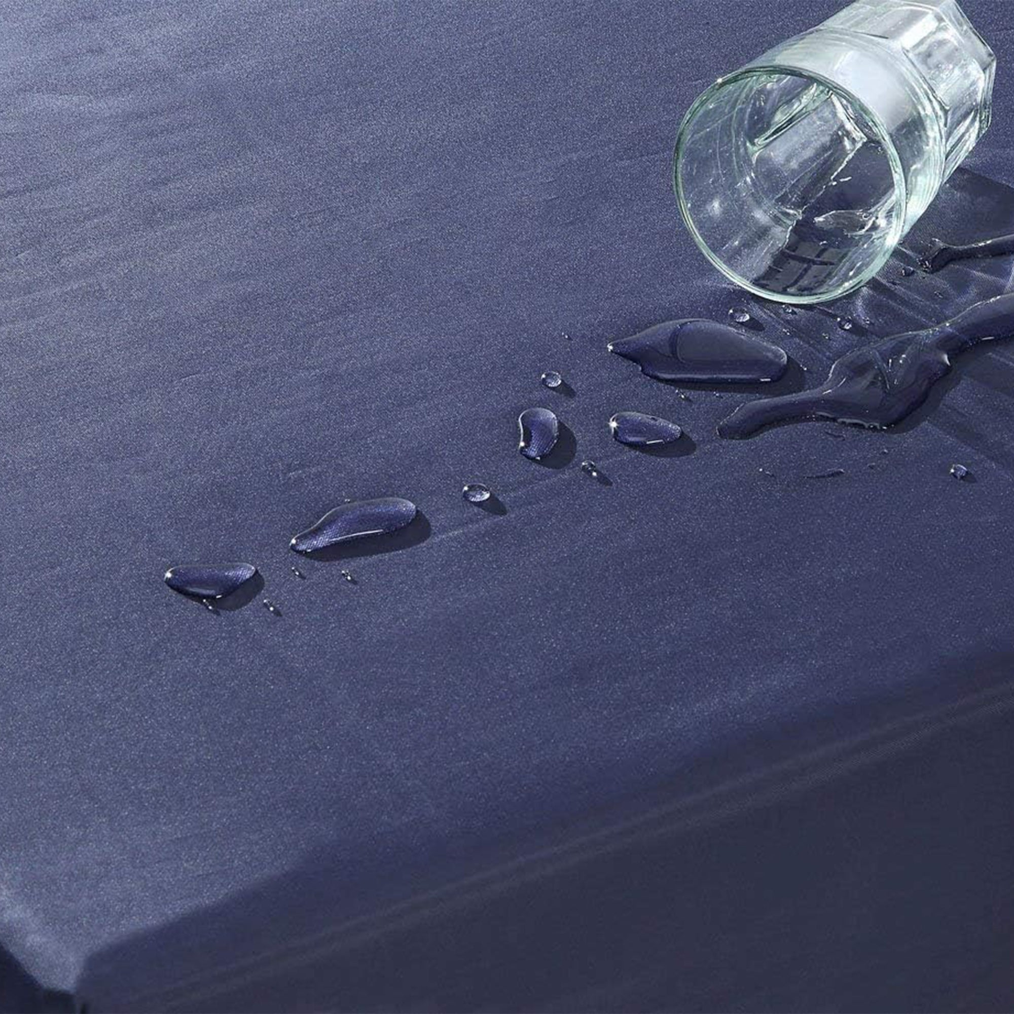 6" Waterproof High-Density Foam Mattress with Navy Blue Diamond-Quilted Breathable Fabric