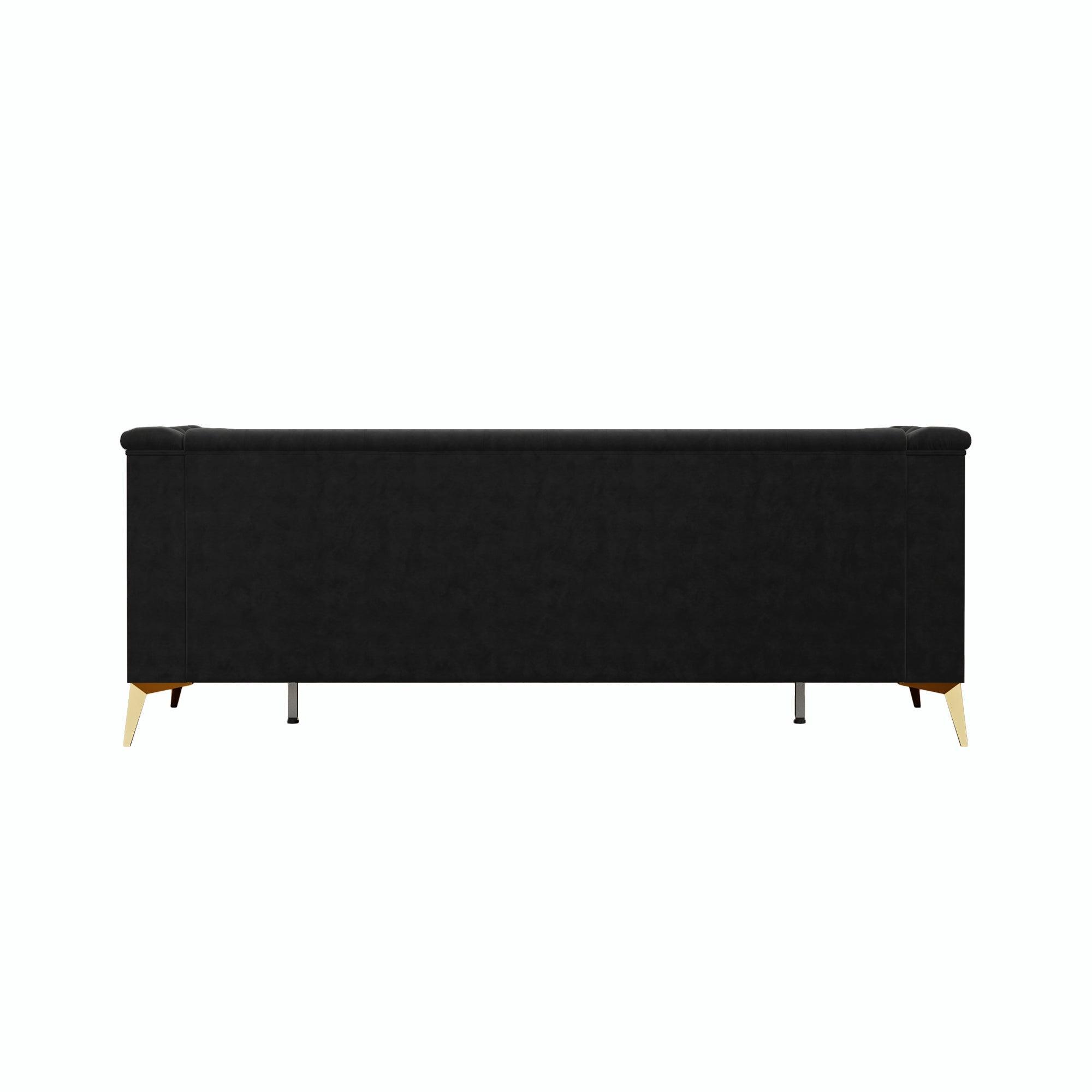 82.7" Modern Velvet Living Room Chesterfield Design Wide Sofa - ParrotUncle