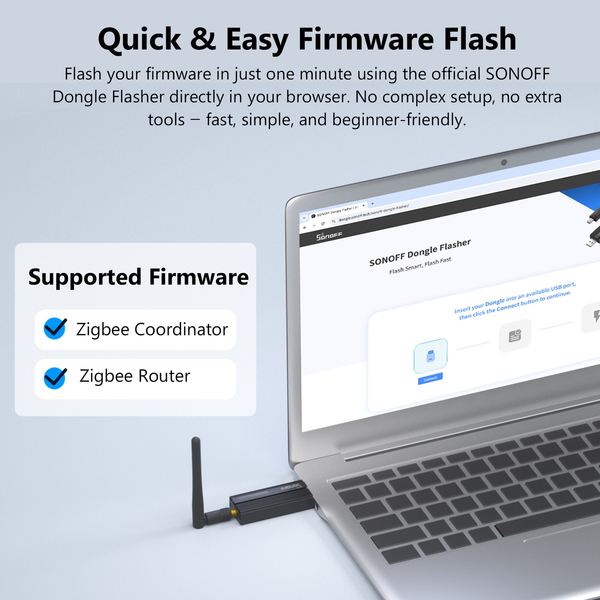 SONOFF Zigbee 3.0 USB Dongle Plus for Home Assistant, IoBroker, Wireless Zigbee 3.0 USB Adapter