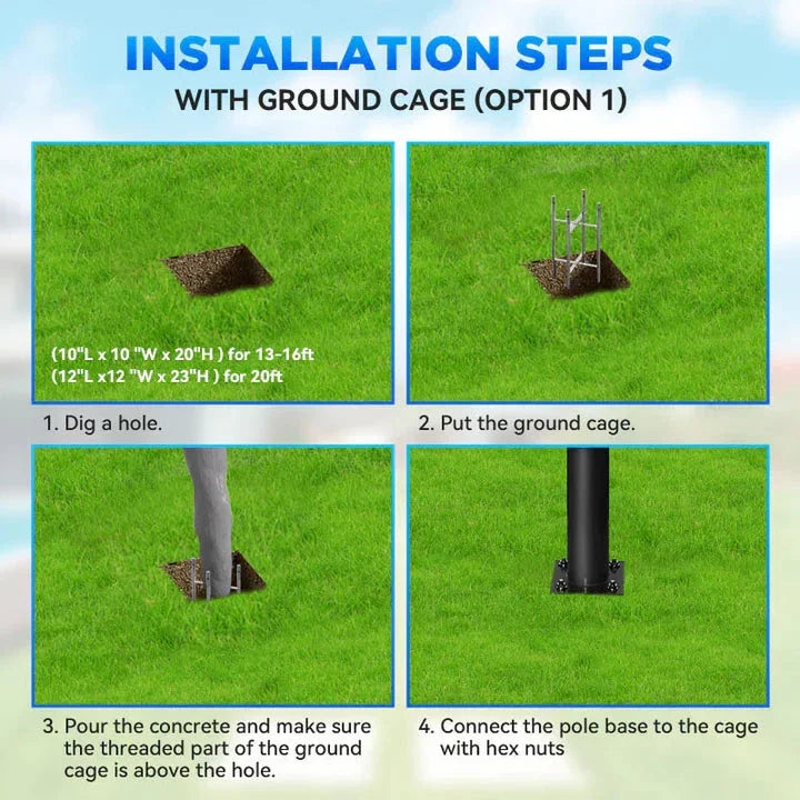 1800W solar street light with 20ft /16ft pole