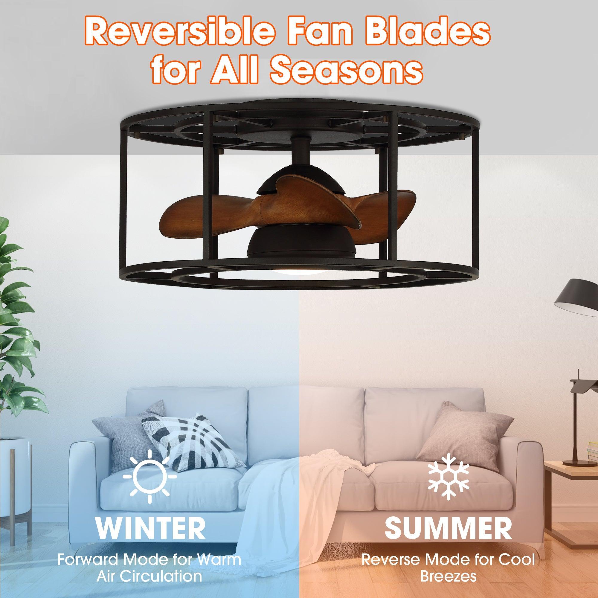 20 "Kanpur Industrial Flush Mount Reversible Ventilador de Techo con Iluminación LED y Control Remoto