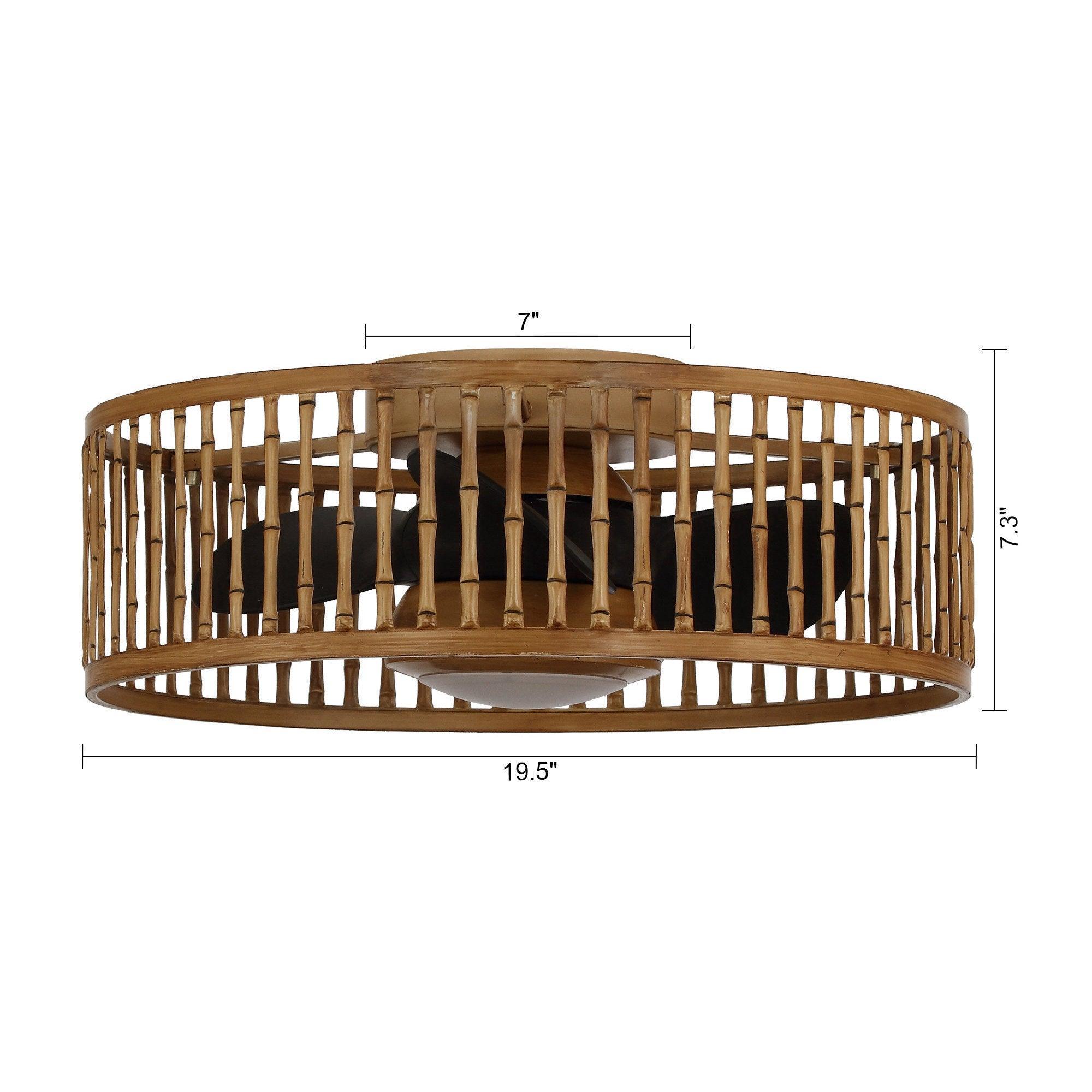 19,5 "Granja Flush Mount Reversible Ventilador de techo con iluminación LED y control remoto