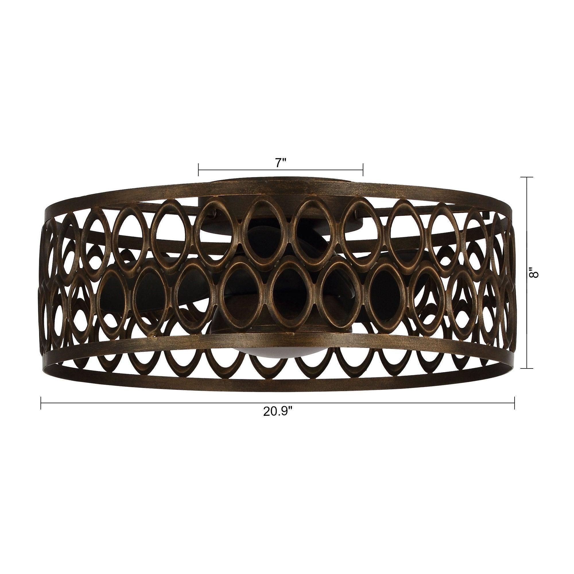 21 "Kanpur Industrial Flush Mount Reversible Ventilador de Techo con Iluminación LED y Control Remoto