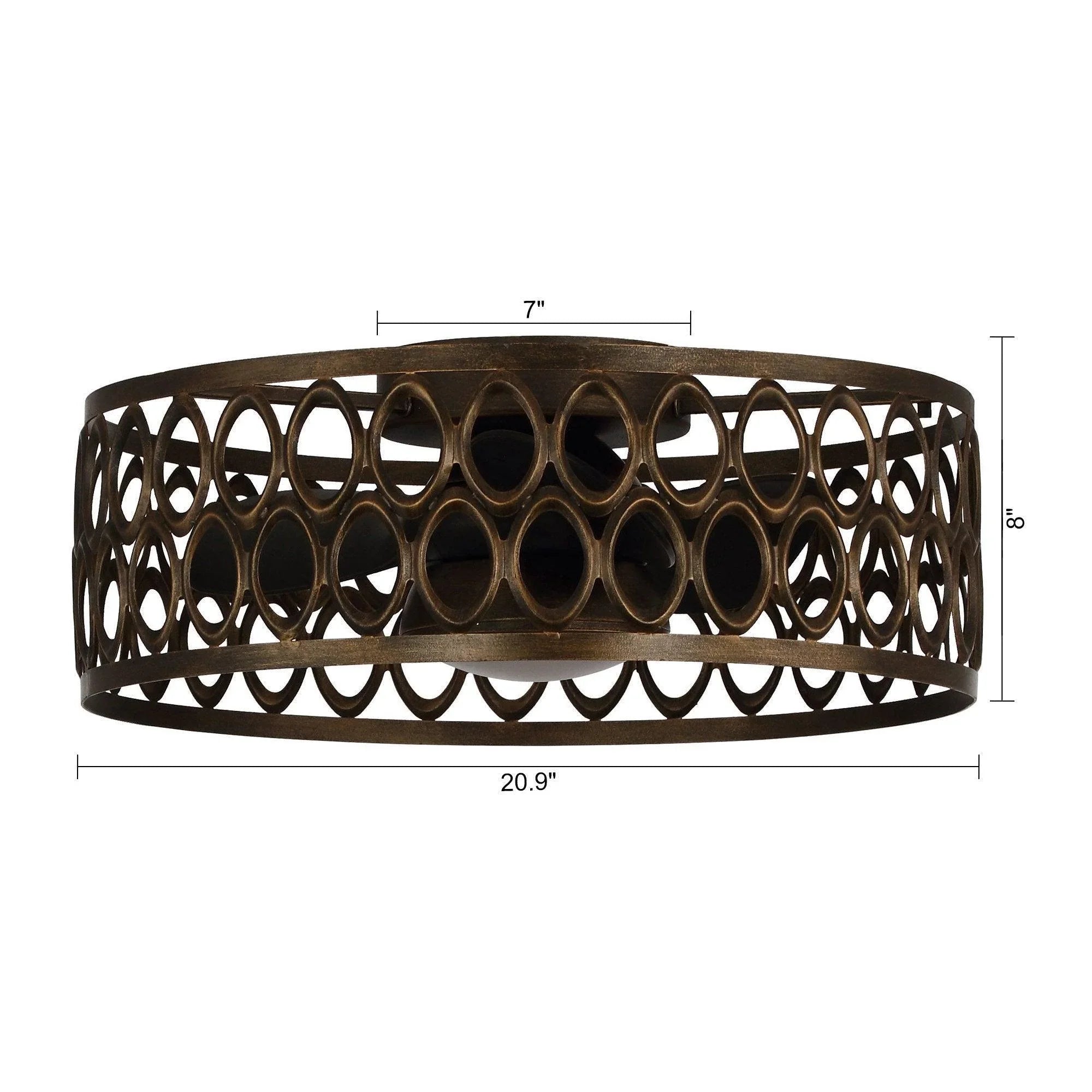 21 "Kanpur Industrial Flush Mount Reversible Ventilador de Techo con Iluminación LED y Control Remoto
