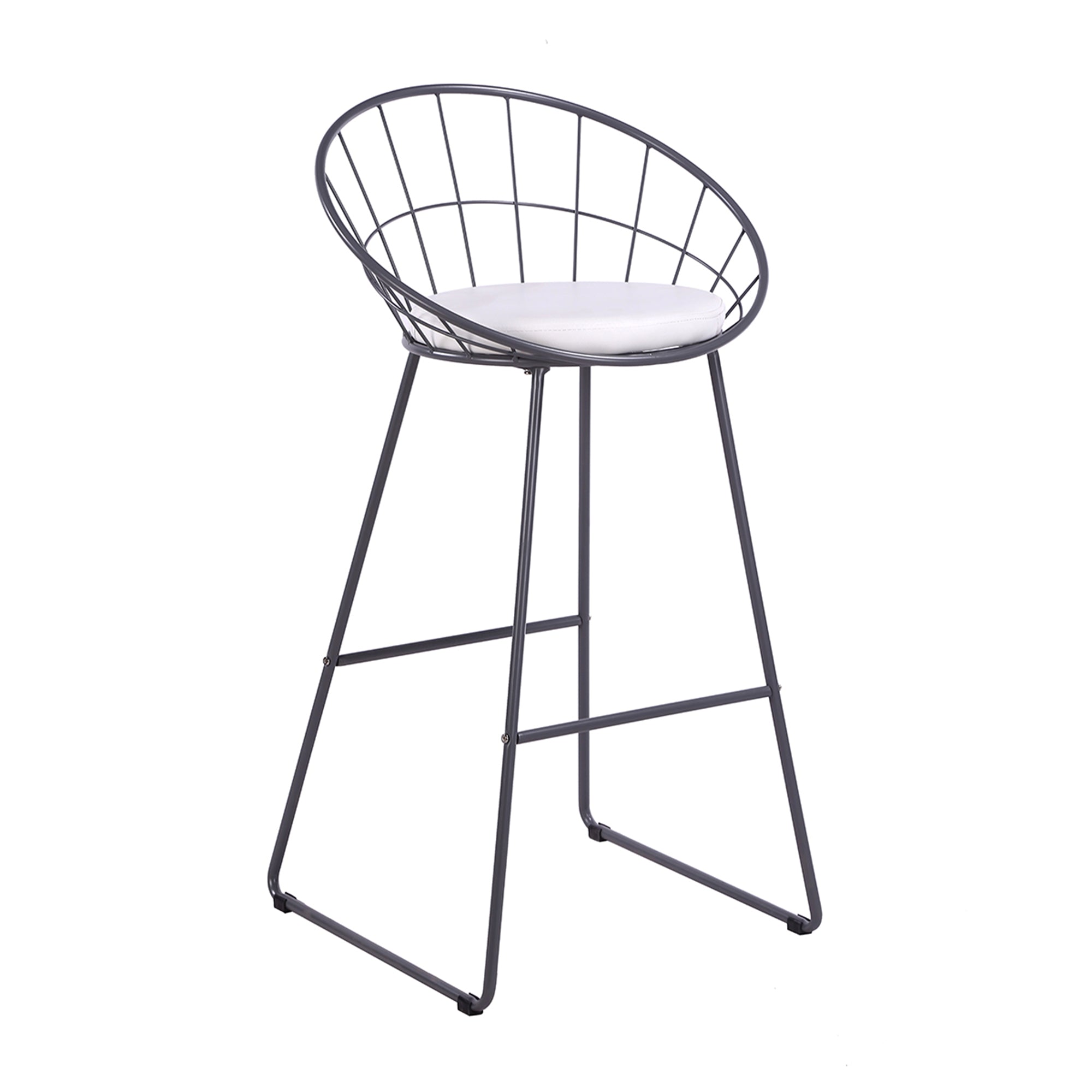 Set of 2 Nordic Bar Wrought Iron Stool Modern Minimalist Barstool