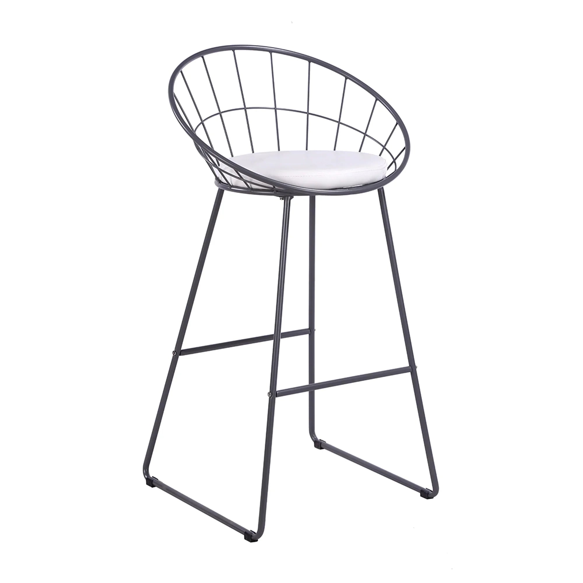 Set of 2 Nordic Bar Wrought Iron Stool Modern Minimalist Barstool