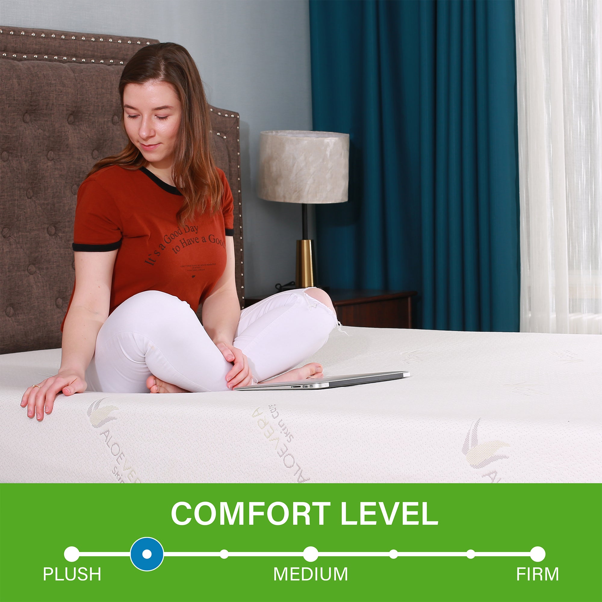 6 Inch Aloe Vera Infused Memory Foam Twin Mattress with 3-Layer Extra Firm Support