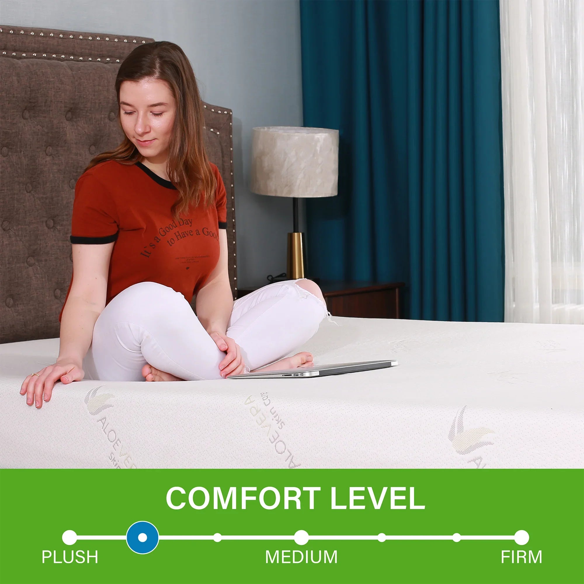 6 Inch Aloe Vera Infused Memory Foam Twin Mattress with 3-Layer Extra Firm Support