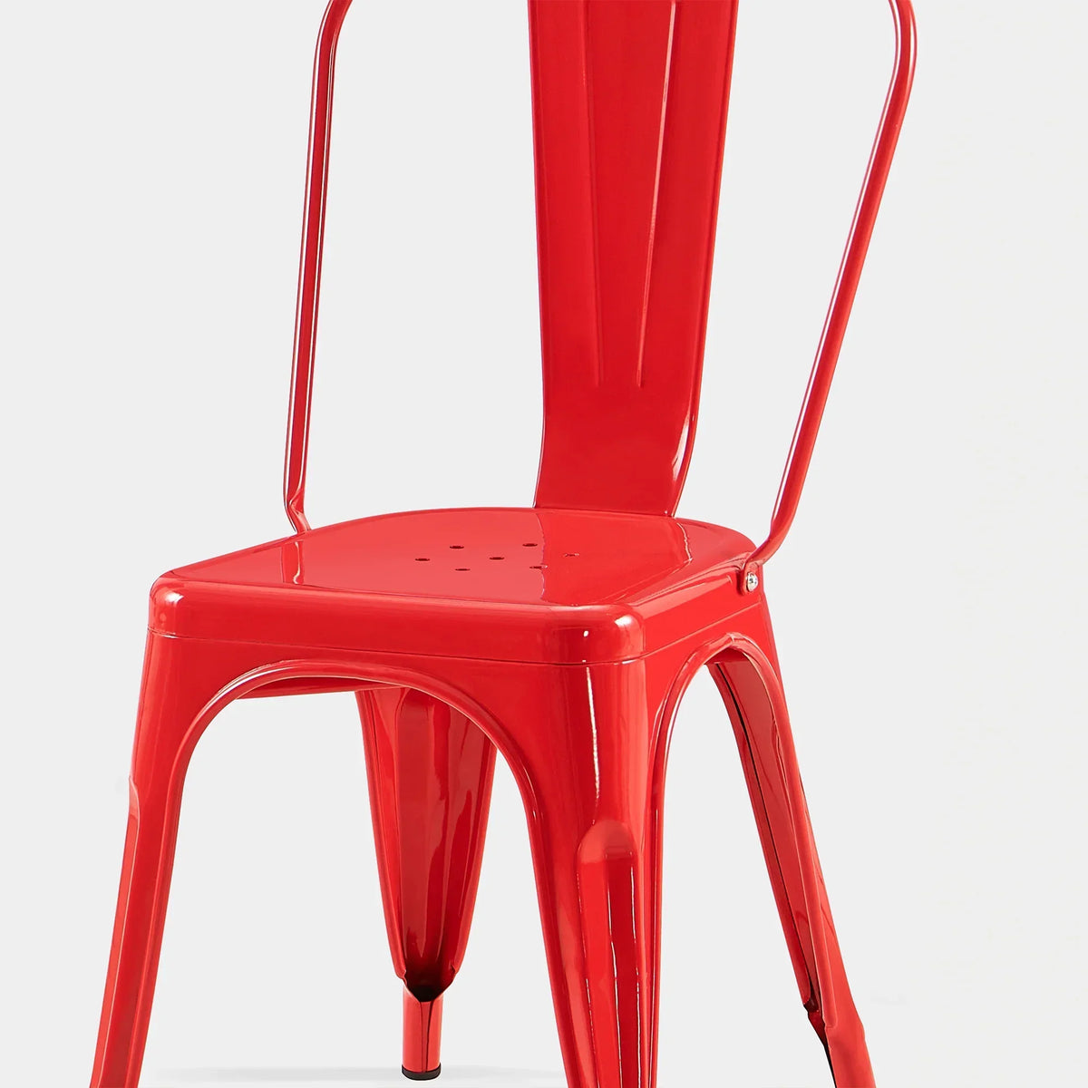 Set of 4 Industrial Metal Stackable Dining Chairs Indoor Outdoor for Kitchen, Cafe Bar