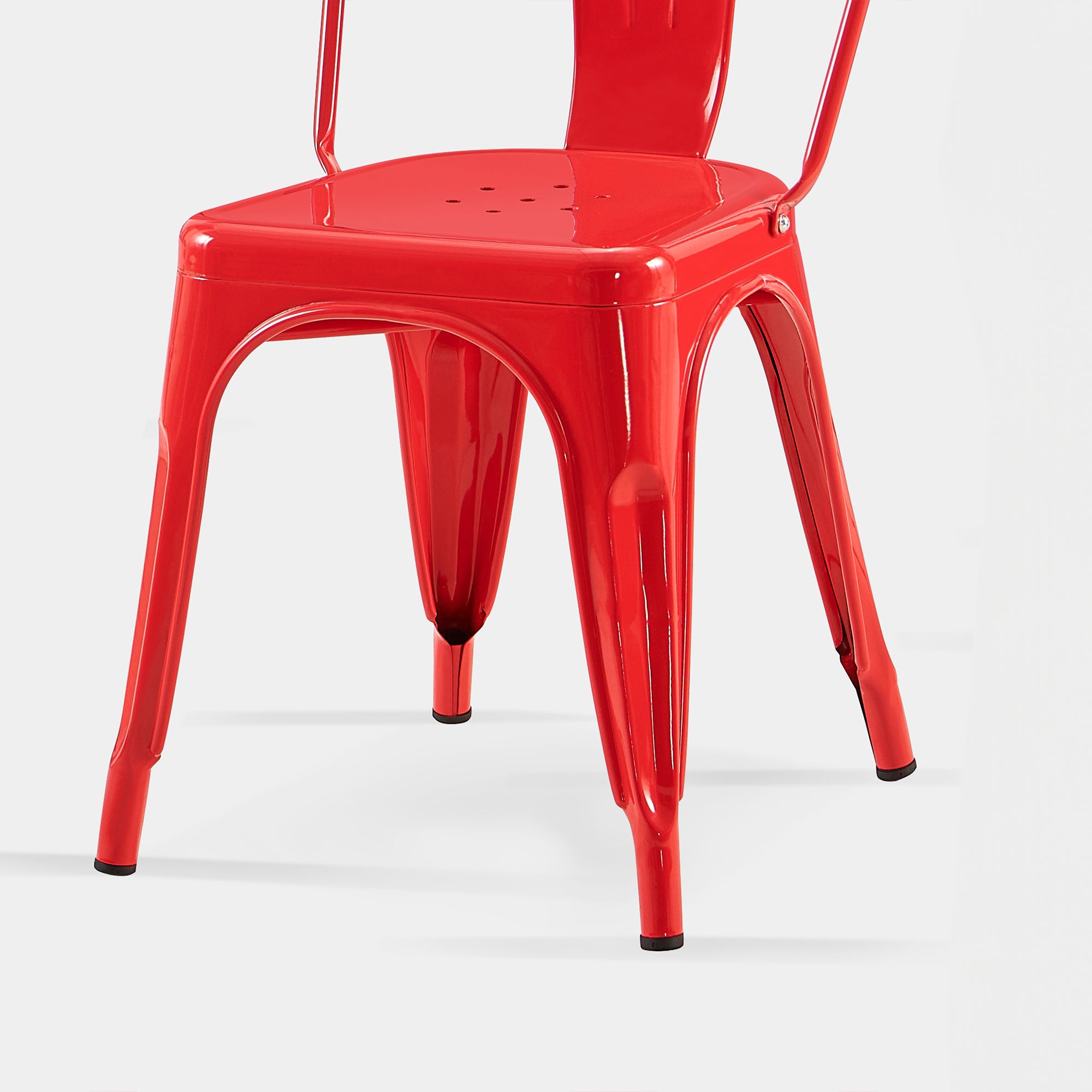 Set of 2 Industrial Metal Stackable Dining Chairs Indoor Outdoor for Kitchen Restaurant Cafe Bar