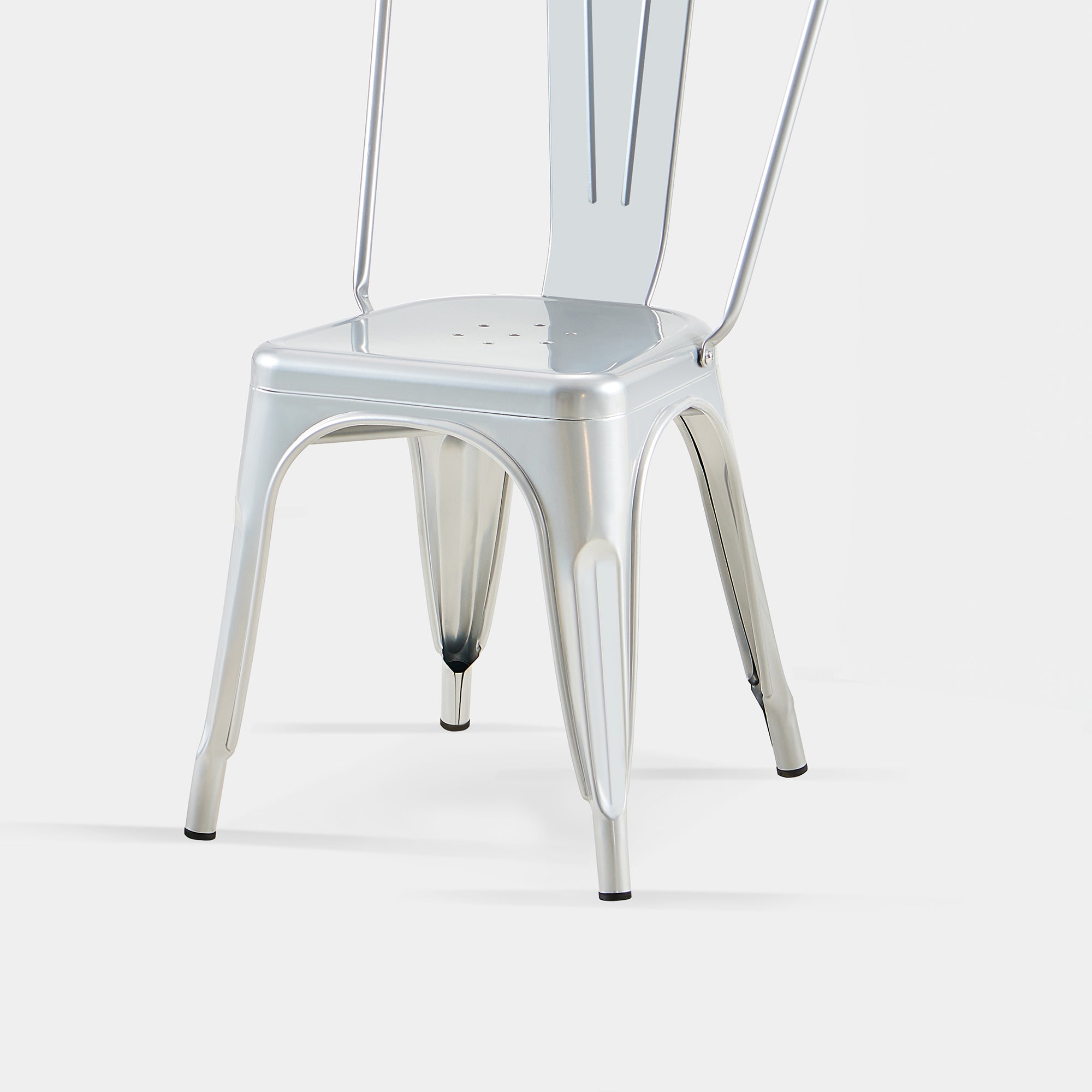 Set of 2 Industrial Metal Stackable Dining Chairs Indoor Outdoor for Kitchen Restaurant Cafe Bar