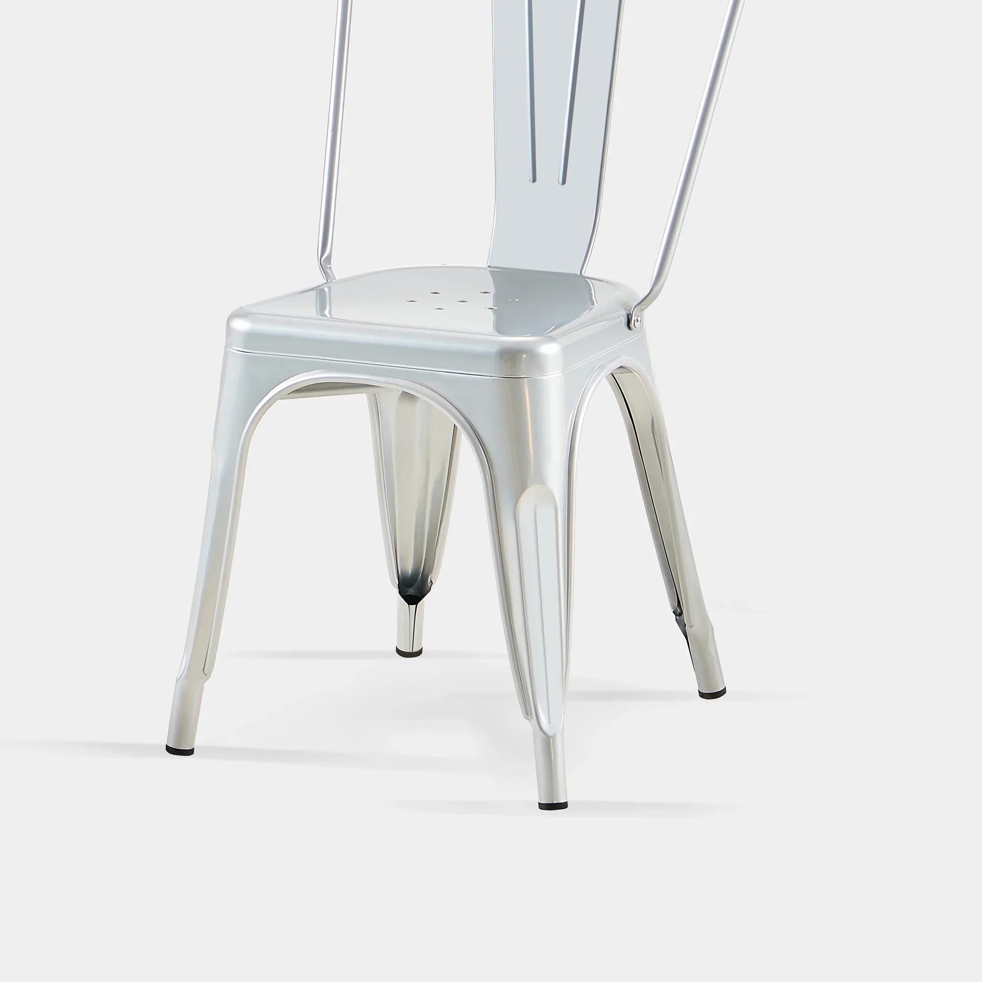 Set of 2 Industrial Metal Stackable Dining Chairs Indoor Outdoor for Kitchen Restaurant Cafe Bar