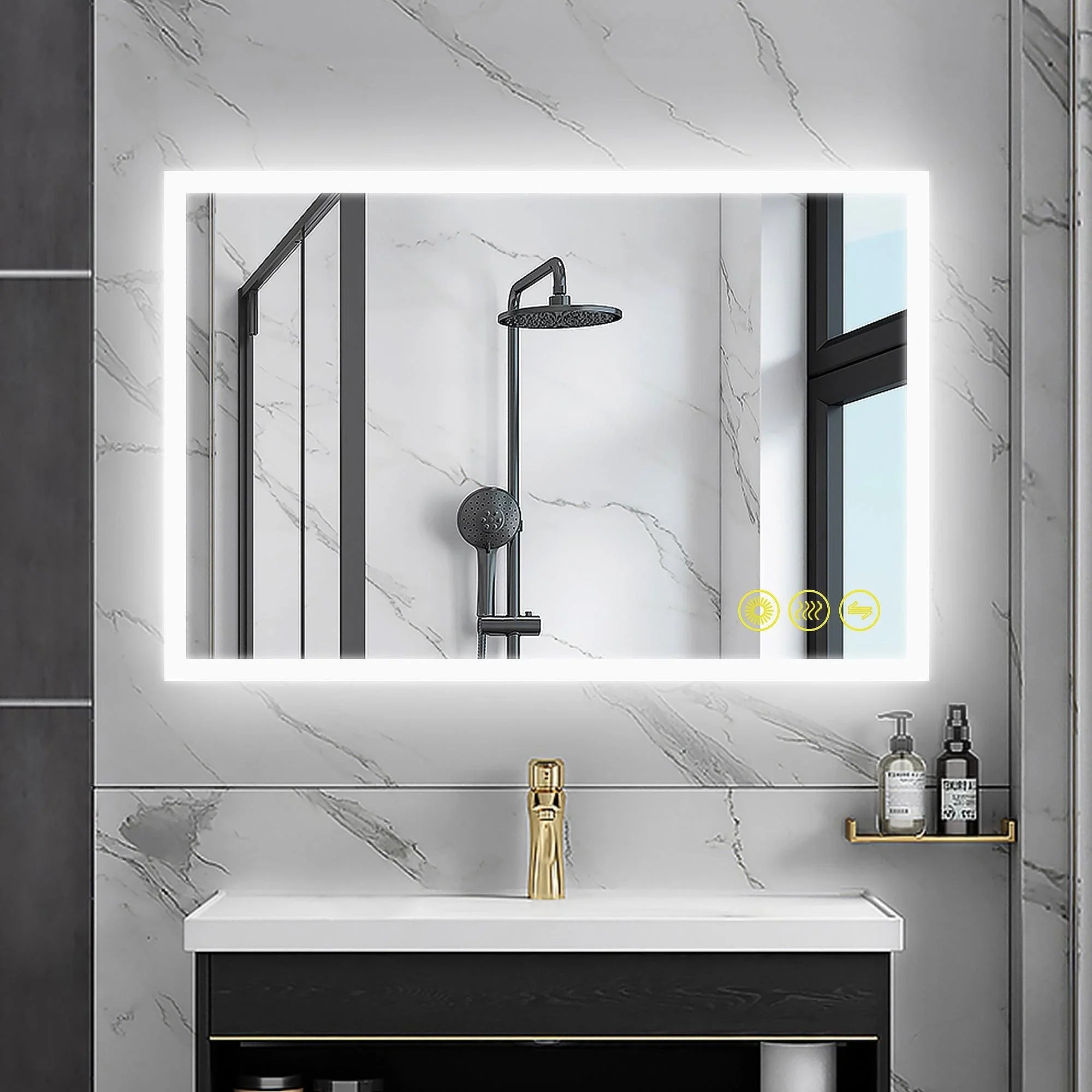 Espejo de baño antivaho sin marco con LED regulable SmartGlow