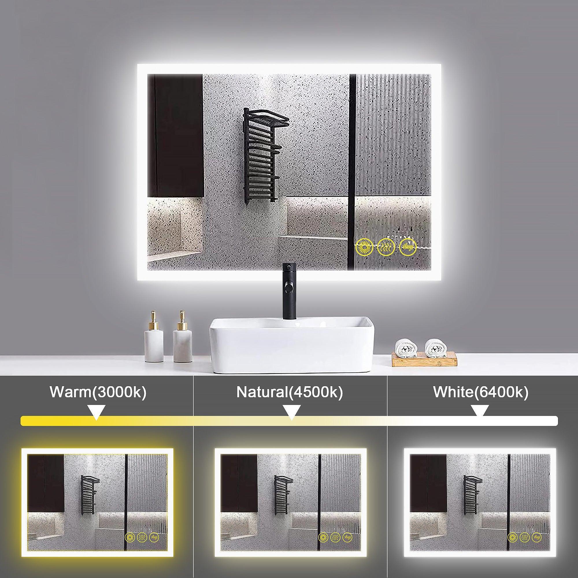 Espejo de baño antivaho sin marco con LED regulable SmartGlow