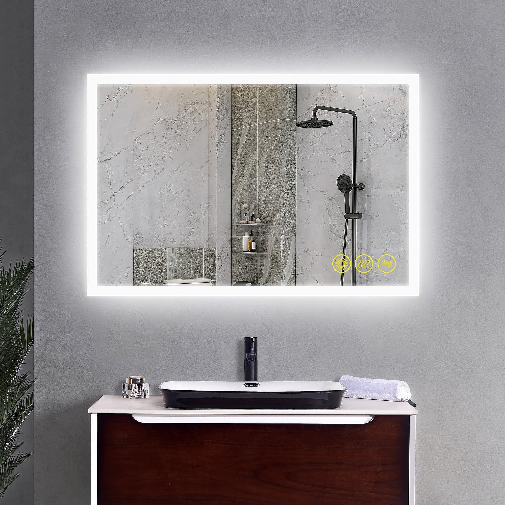 Espejo de baño antivaho sin marco con LED regulable SmartGlow