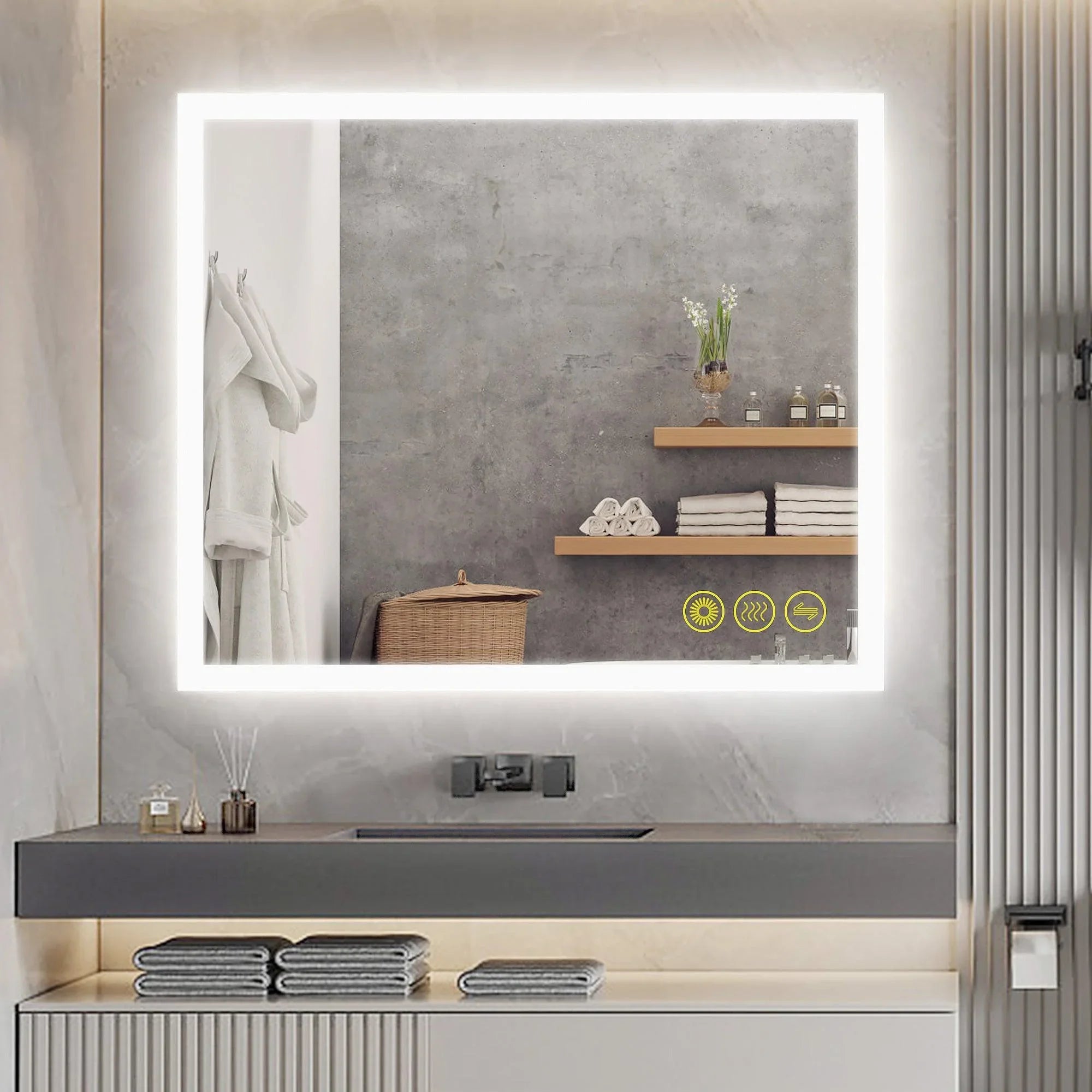 Espejo de baño antivaho sin marco con LED regulable SmartGlow