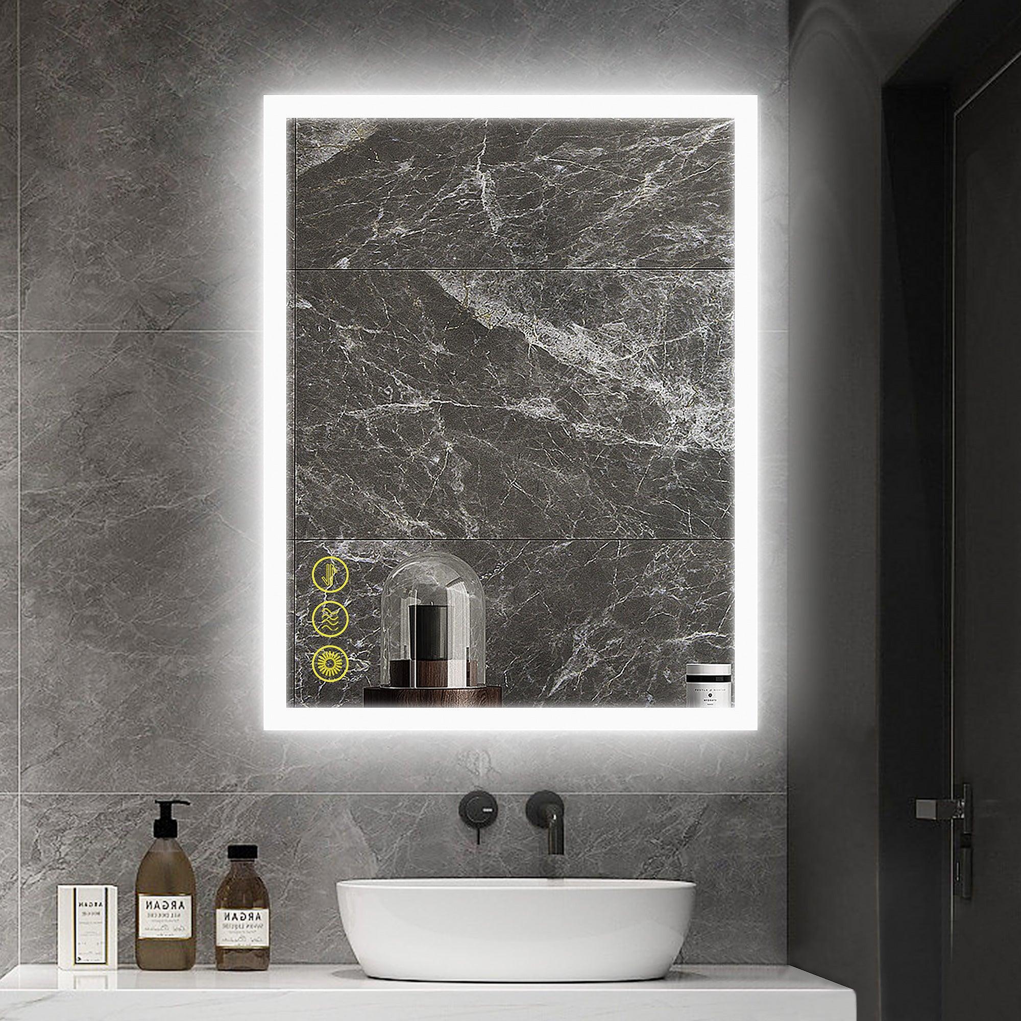 Espejo de baño antivaho sin marco con LED regulable SmartGlow