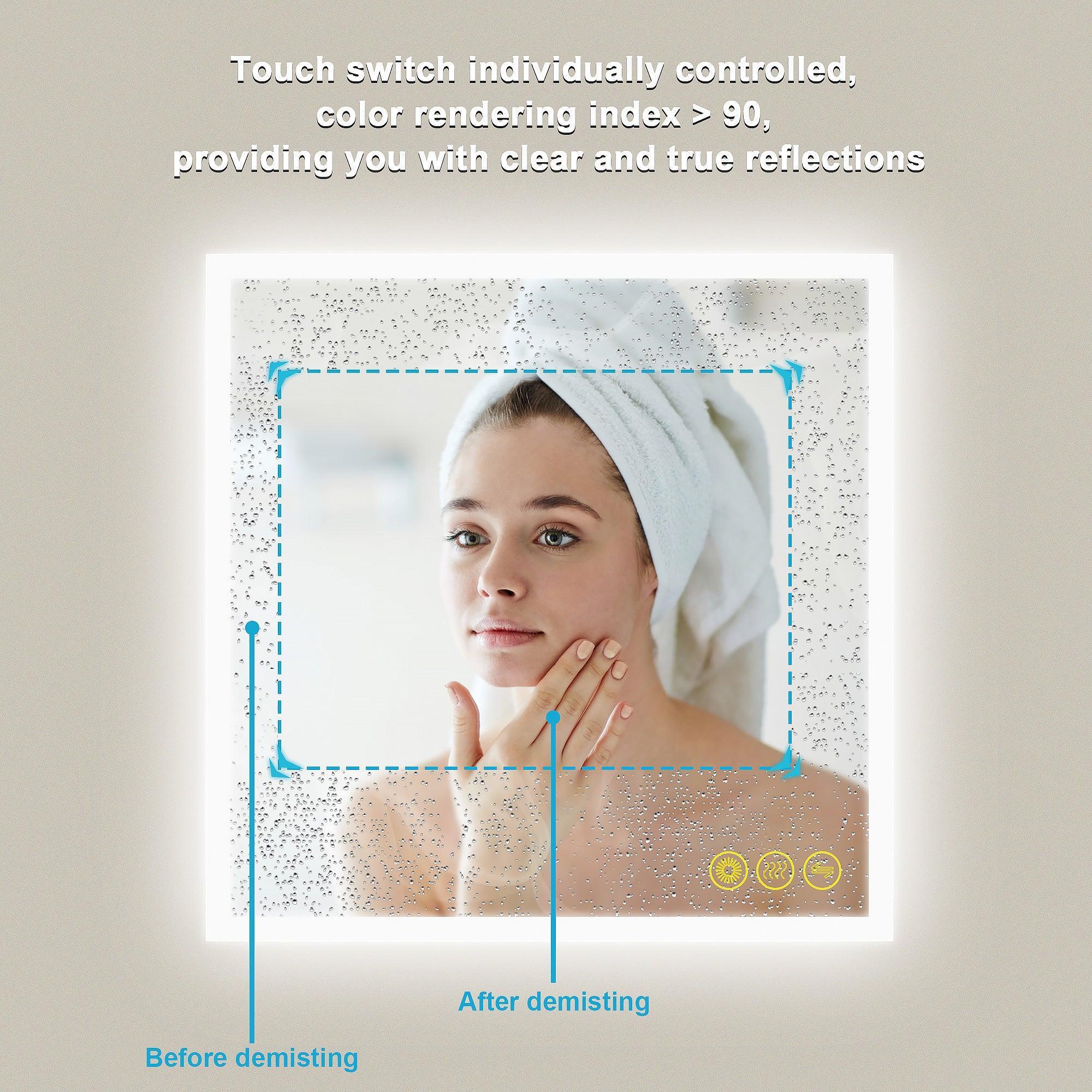 Espejo de baño antivaho sin marco con LED regulable SmartGlow