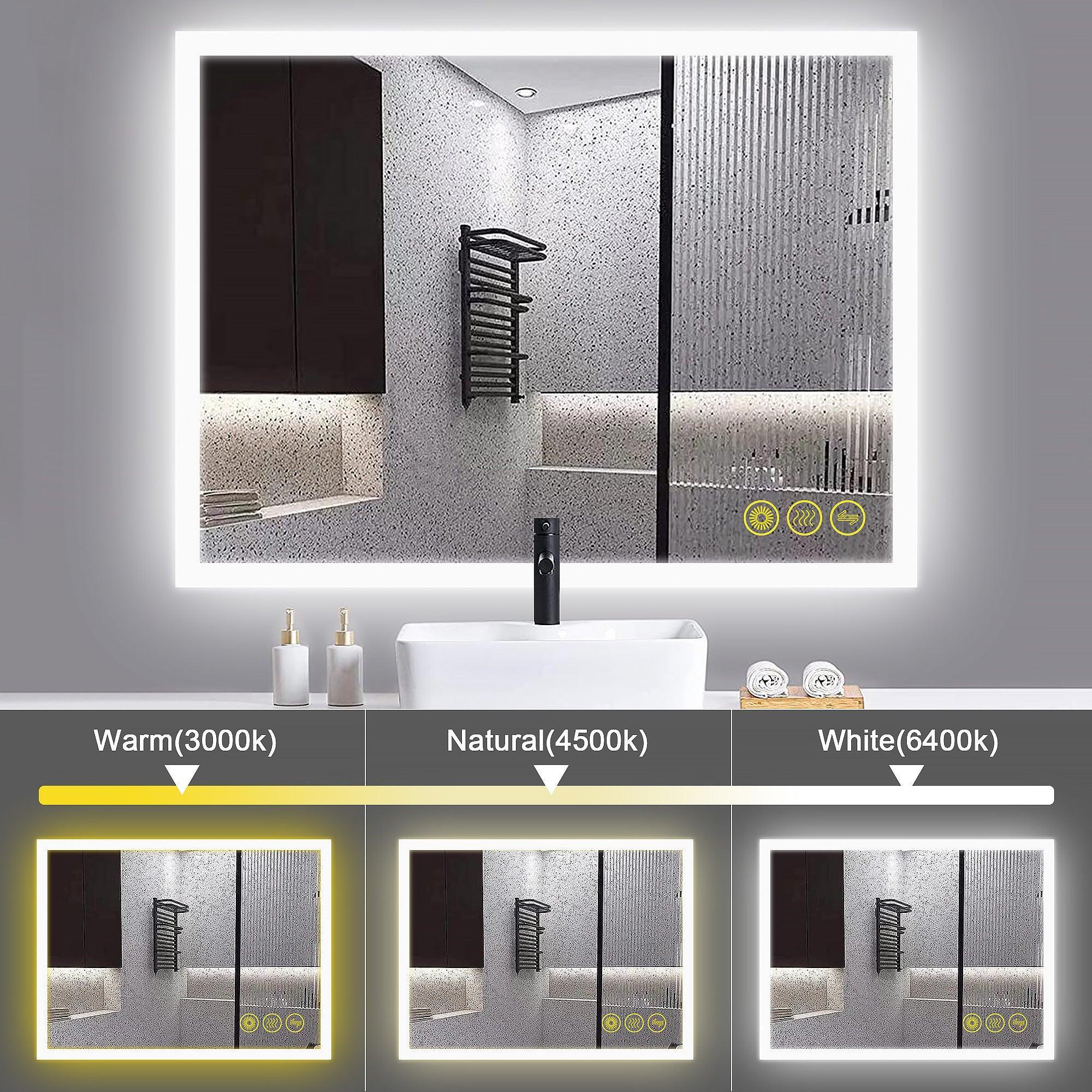 Espejo de baño antivaho sin marco con LED regulable SmartGlow