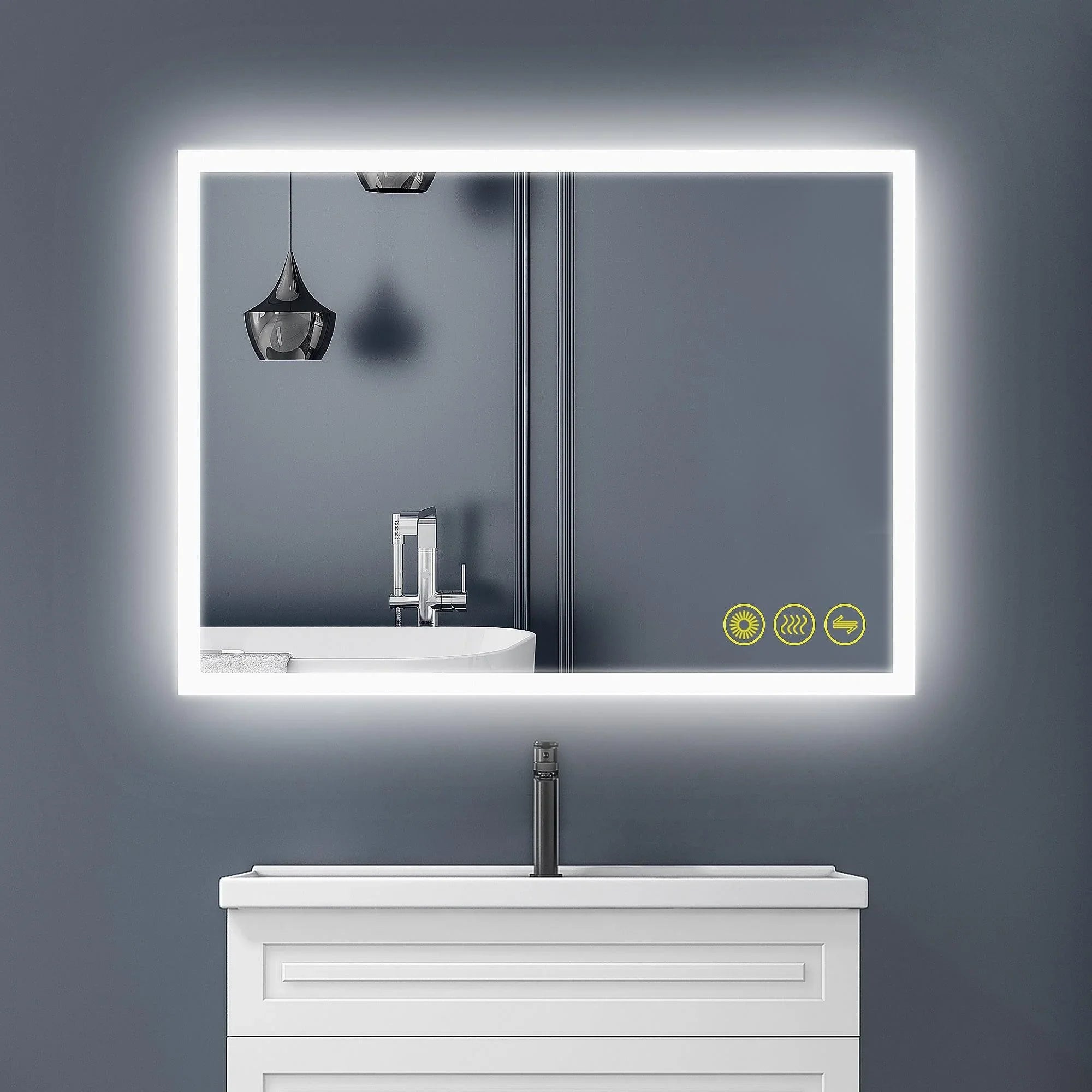 Espejo de baño antivaho sin marco con LED regulable SmartGlow