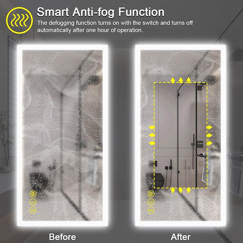 Espejo de baño antivaho sin marco con LED regulable SmartGlow