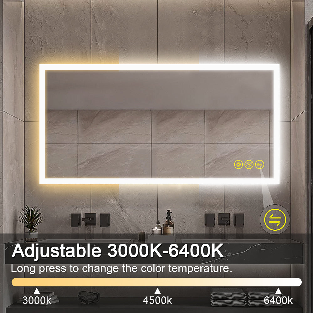 Espejo de baño antivaho sin marco con LED regulable SmartGlow