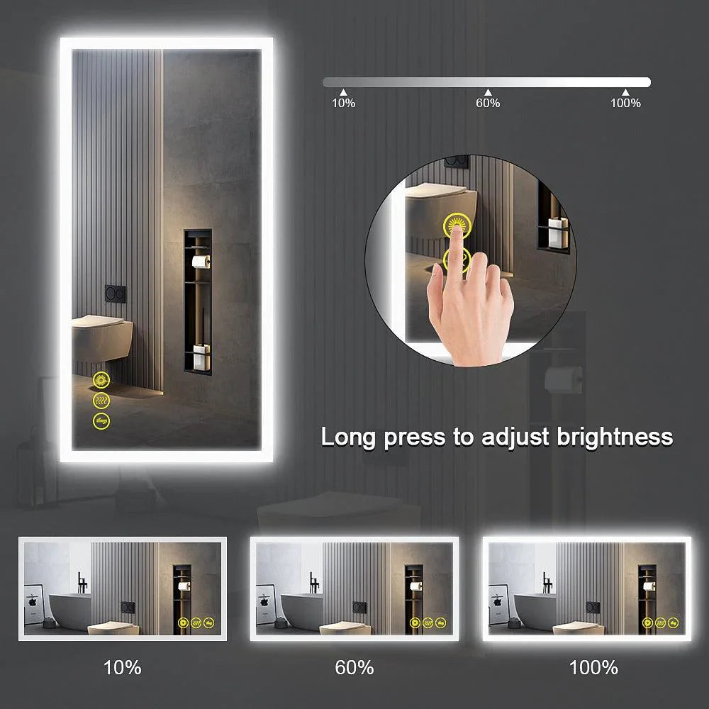 Espejo de baño antivaho sin marco con LED regulable SmartGlow