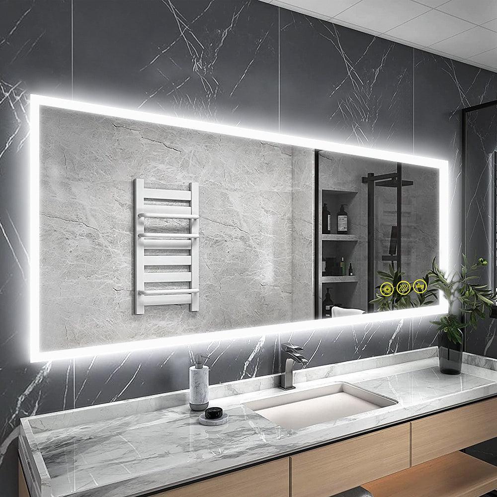 Espejo de baño antivaho sin marco con LED regulable SmartGlow
