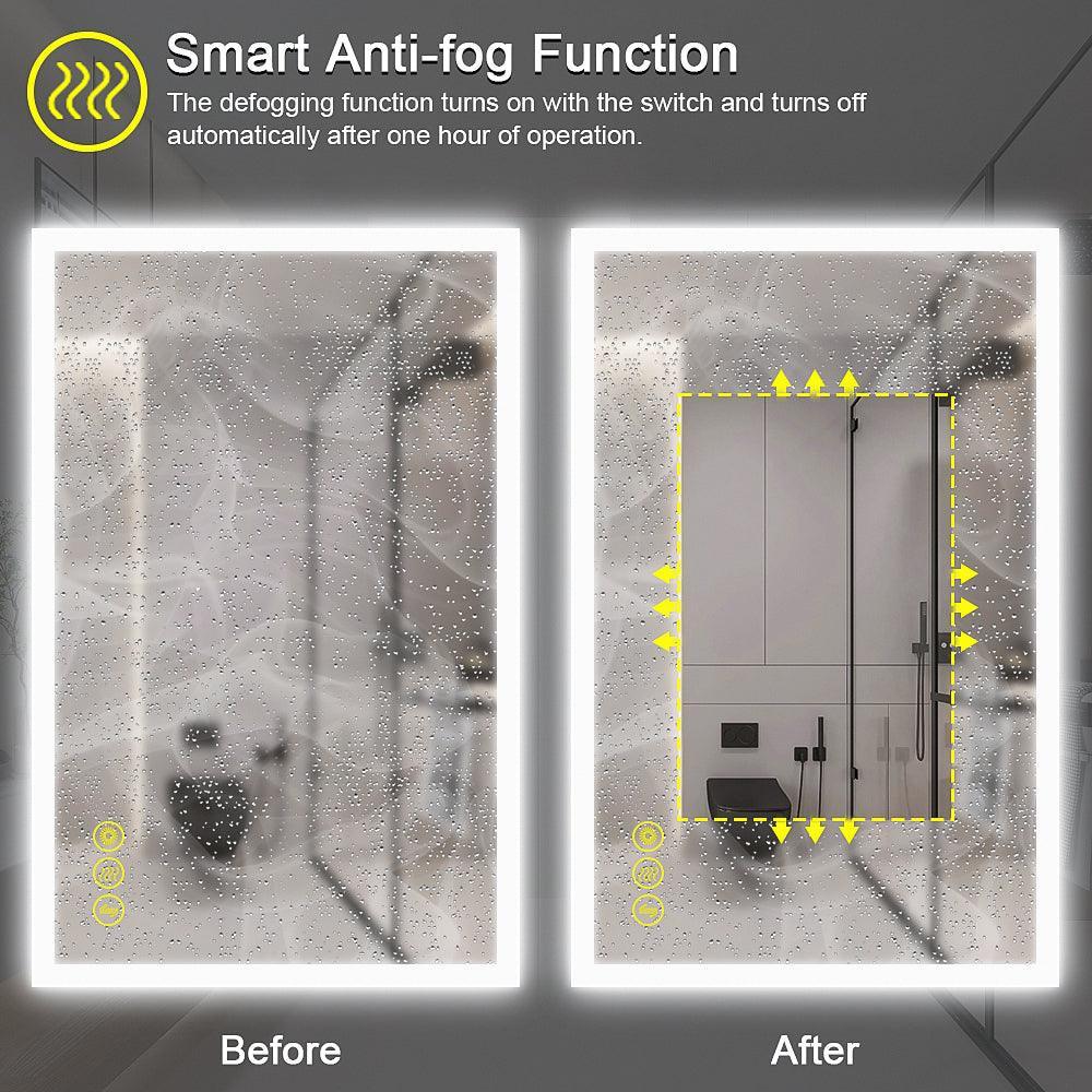 Espejo de baño antivaho sin marco con LED regulable SmartGlow