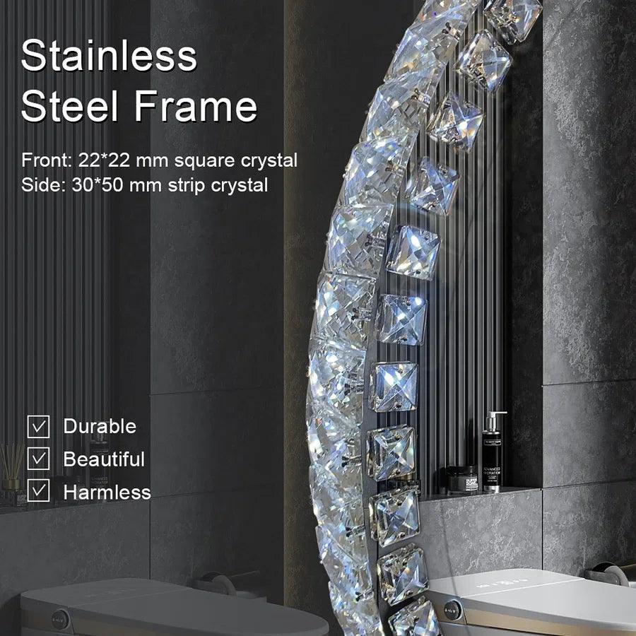 Sparkle Vision round 24 in LED Wall-Mounted Frameless Bathroom Vanity Mirror with Anti-Fog,Smart Dimmable and 3 LED Color